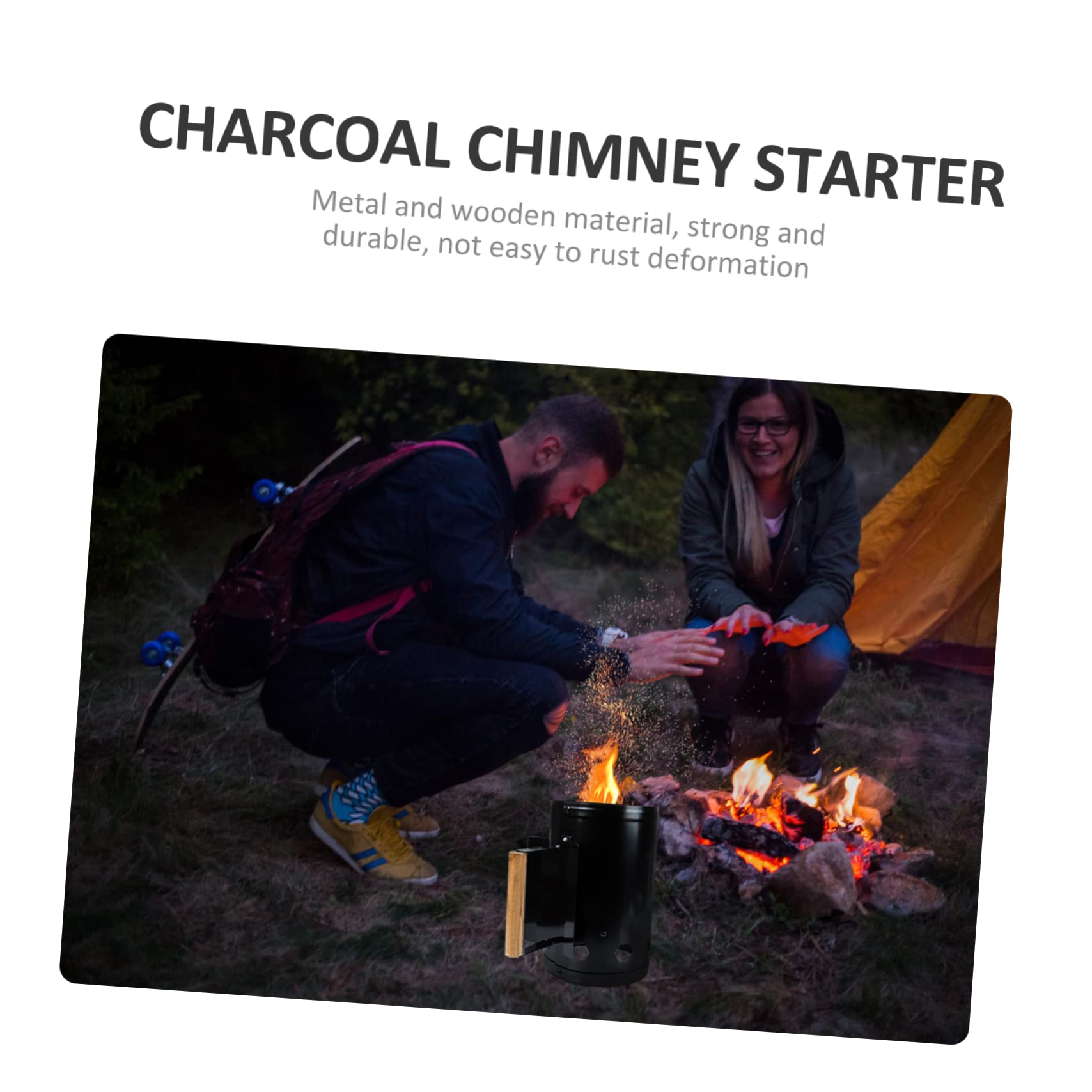 TOYANDONA Barril De Encendido para Fogatas Carbón Parrilla Pequeña para Cocinar Barbacoa Al Aire Chimenea De Camping para Asar Herramienta para Encender