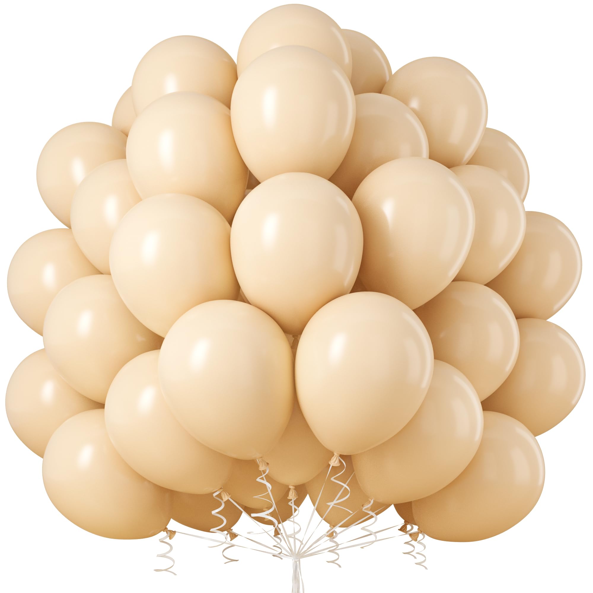 Globos Albaricoque, 50 Globos de Látex de 12 Pulgadas de Globos Beige Retro Helio con Cinta para Hombres Mujeres Niños Fiesta de Cumpleaños Bodas Decoración de Festival Baby Shower Picnic Aniversario