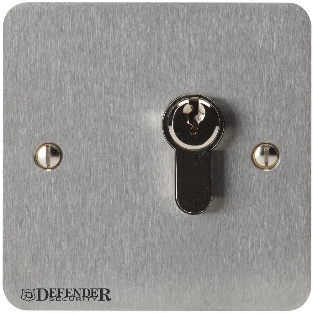 Defender Security Euro-Profile Keylock Switch, Momentary Contact