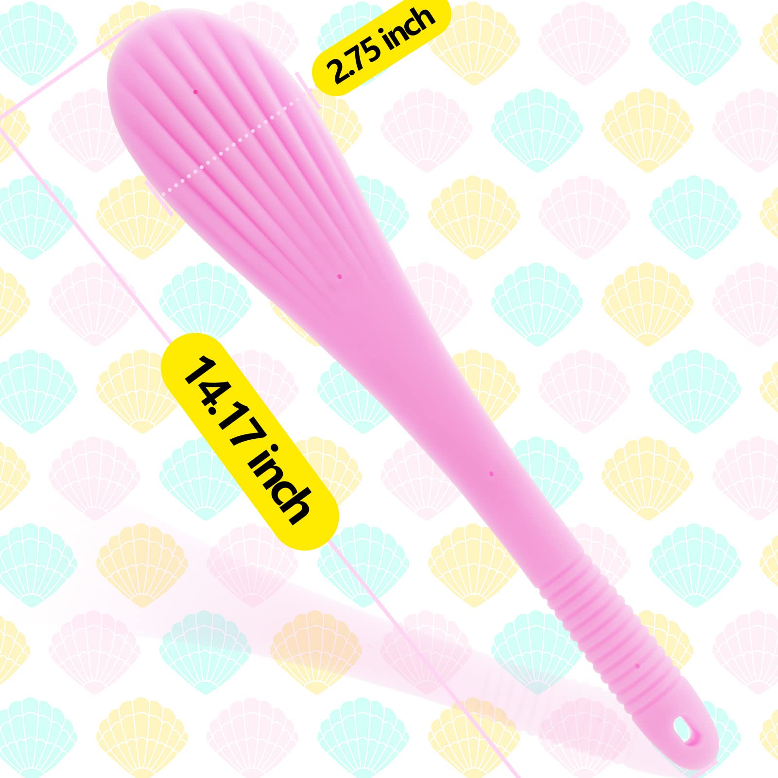 Spanking Paddle for Sex Play Rubber Shell Shaped Slapper Flexible & Firm Flirt Toy for SM Bondage Game Adult Couple for Men Women 14.17 inch TJIJP: Pink
