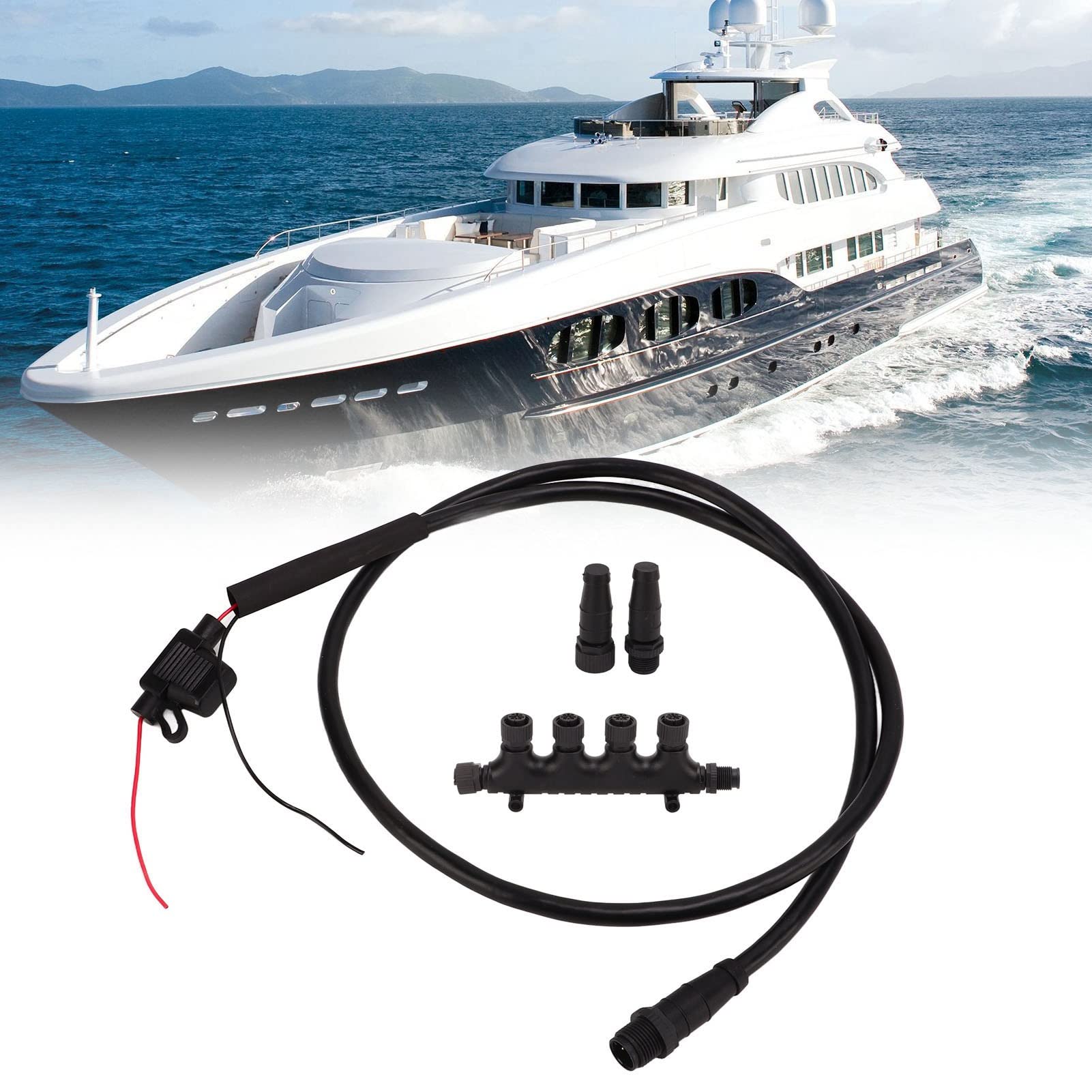 Câble Dorsal, pour Câble Dorsal Mâle NMEA 2000 Câble de Dérivation Marin étanche IP67 à 5 Broches pour Réseaux Lowrance