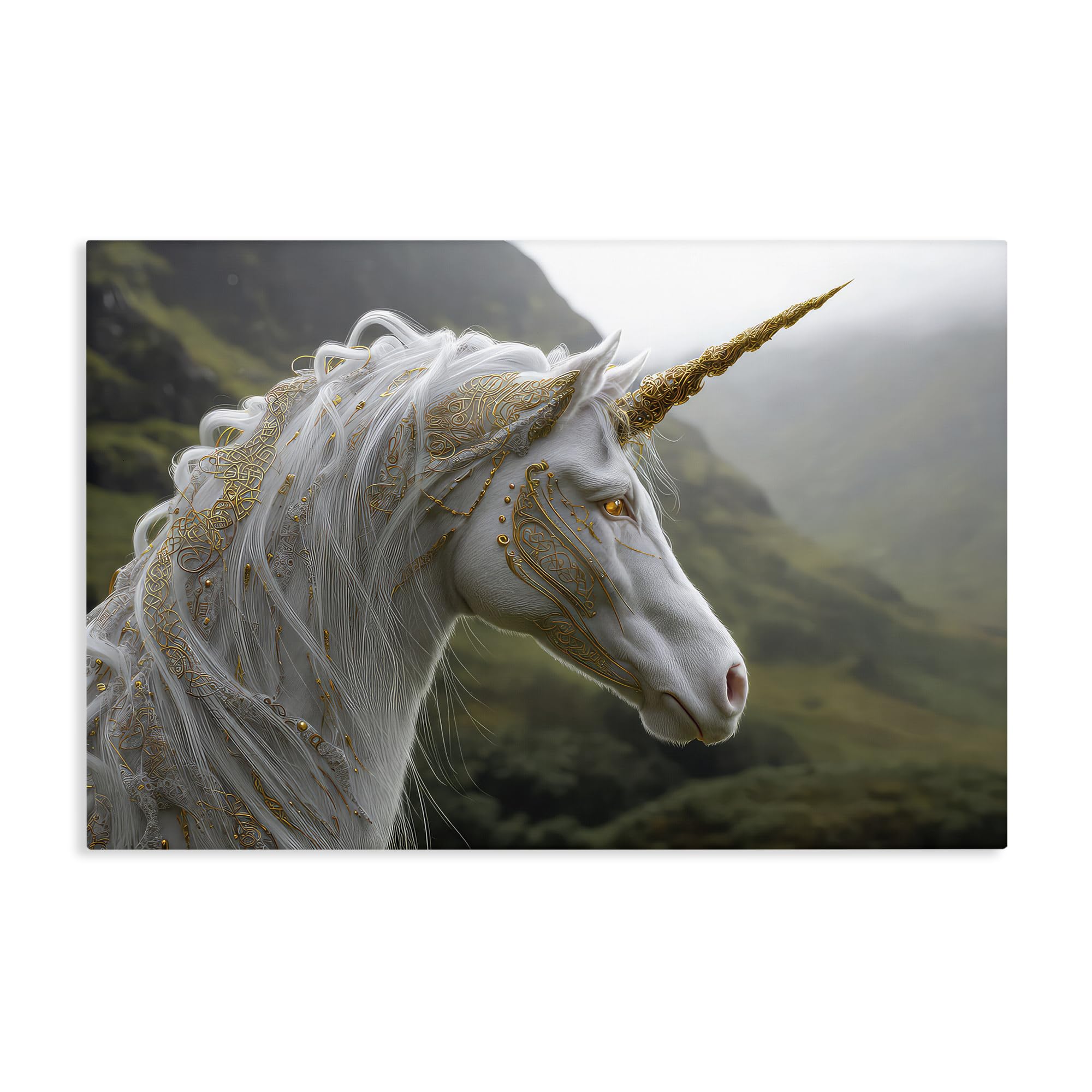 Stupell Industries 'Ornate Celtic Unicorn', Canvas Art, 24 x 16 Inches, Easy to Hang and Sturdy, Made in USA, by The Wands Want