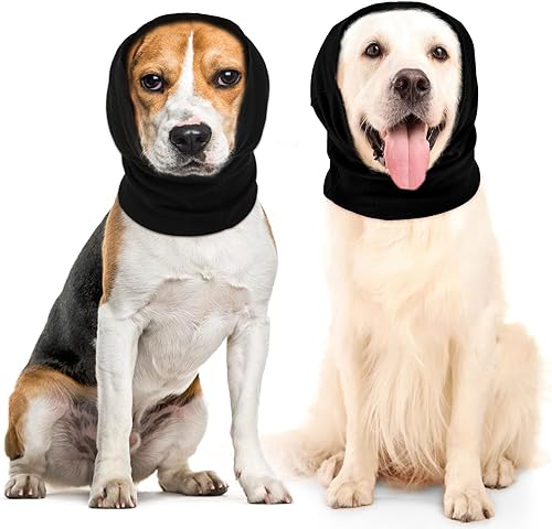 Frienda 2 orejeras de invierno para perro, calmantes, cubierta para aliviar la ansiedad, calentador de cara, cuello, mangas silenciosas para la