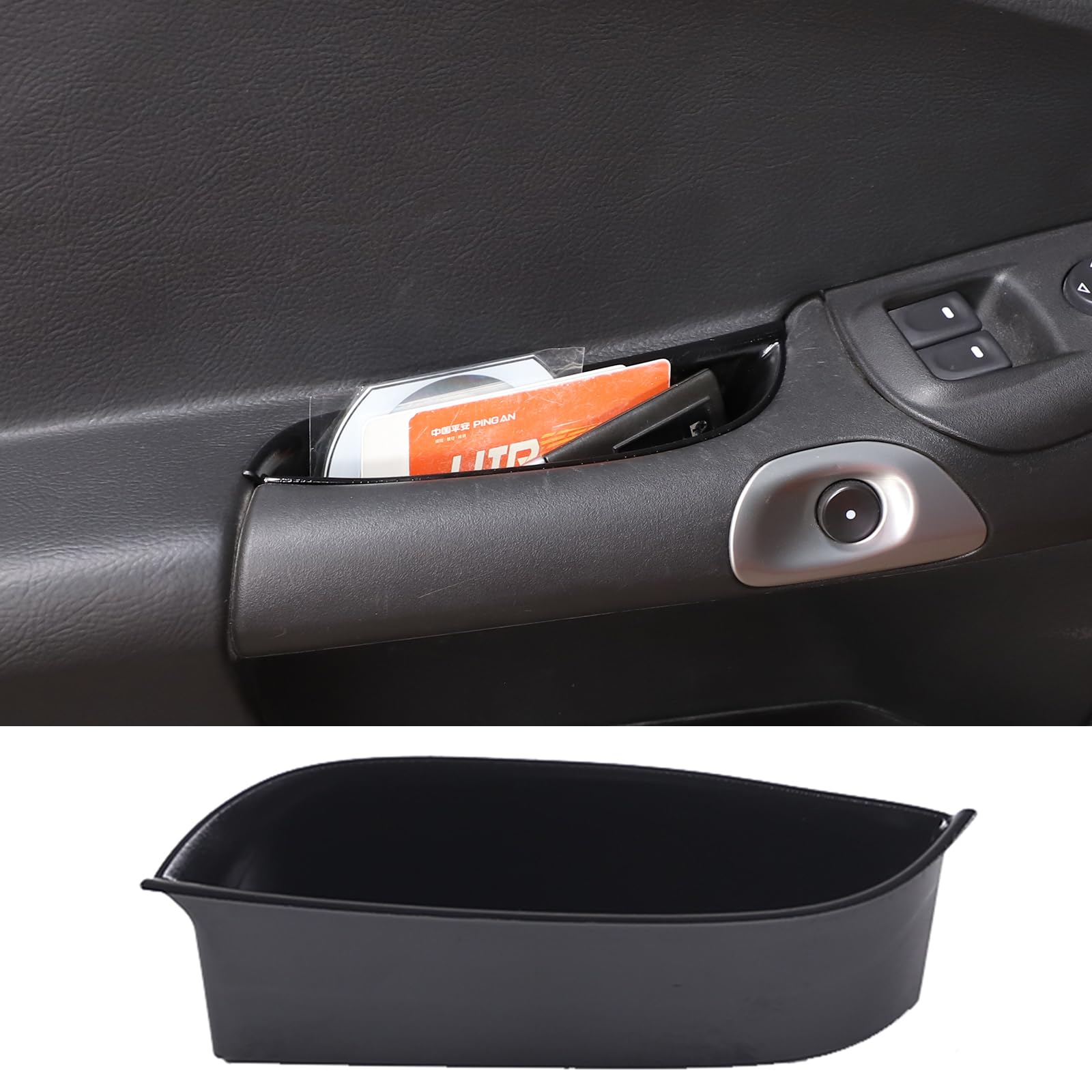 PIUGILH Door Armrest Storage Box Tray Fit for Corvette C6 2005-2013 Inner Accessories, ABS Interior Car Door Side Armrest Storage Box Tray Trim