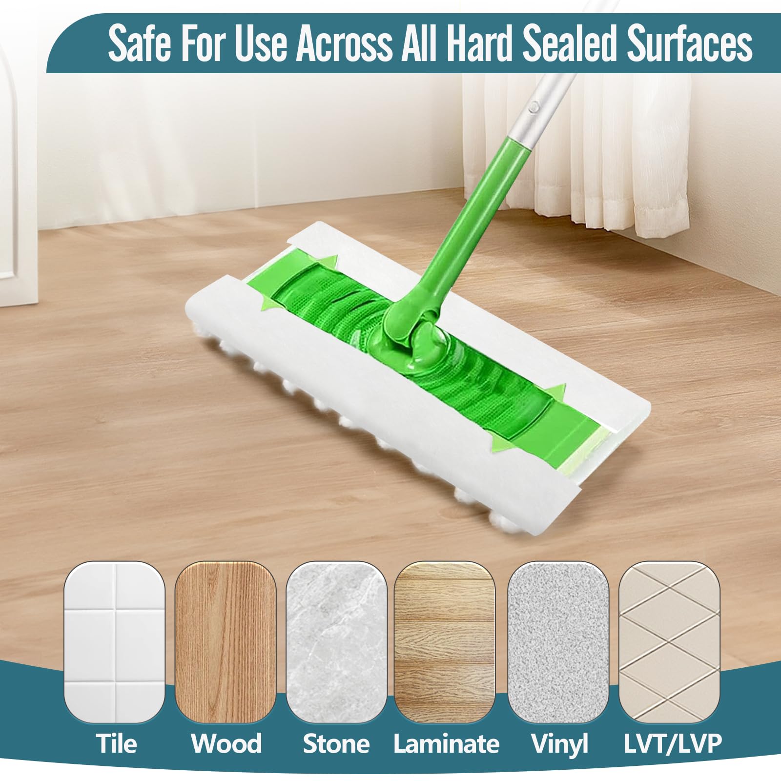60 Stück Pet Dry Sweeping Cloth Nachfüllpackungen, kompatibel mit Swiffer Sweeper Mop, geruchlose, robuste Trockenpads Nachfüllpackungen für verschiedene Oberflächen Bodenreinigung
