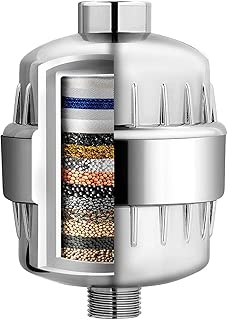 Henkelion 15 Stage Shower Filter for Hard Water, Shower Water Filter Showerhead Water Filtered Shower Head - Silver Color - coolthings.us