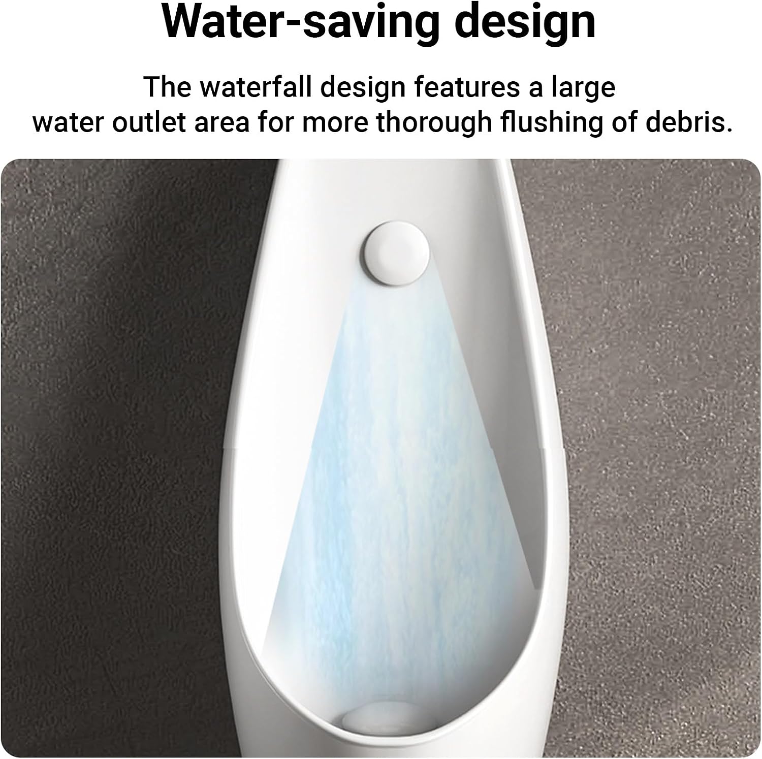 Wall-Mounted Automatic Sensor Flushing Urinal for Men's,with Faucet，Ceramic Urinals for Men Spill Proof Nighttime,for Bathroom Commercial Hotel Garage Bar,Public Toilet(Built-in Sensor)
