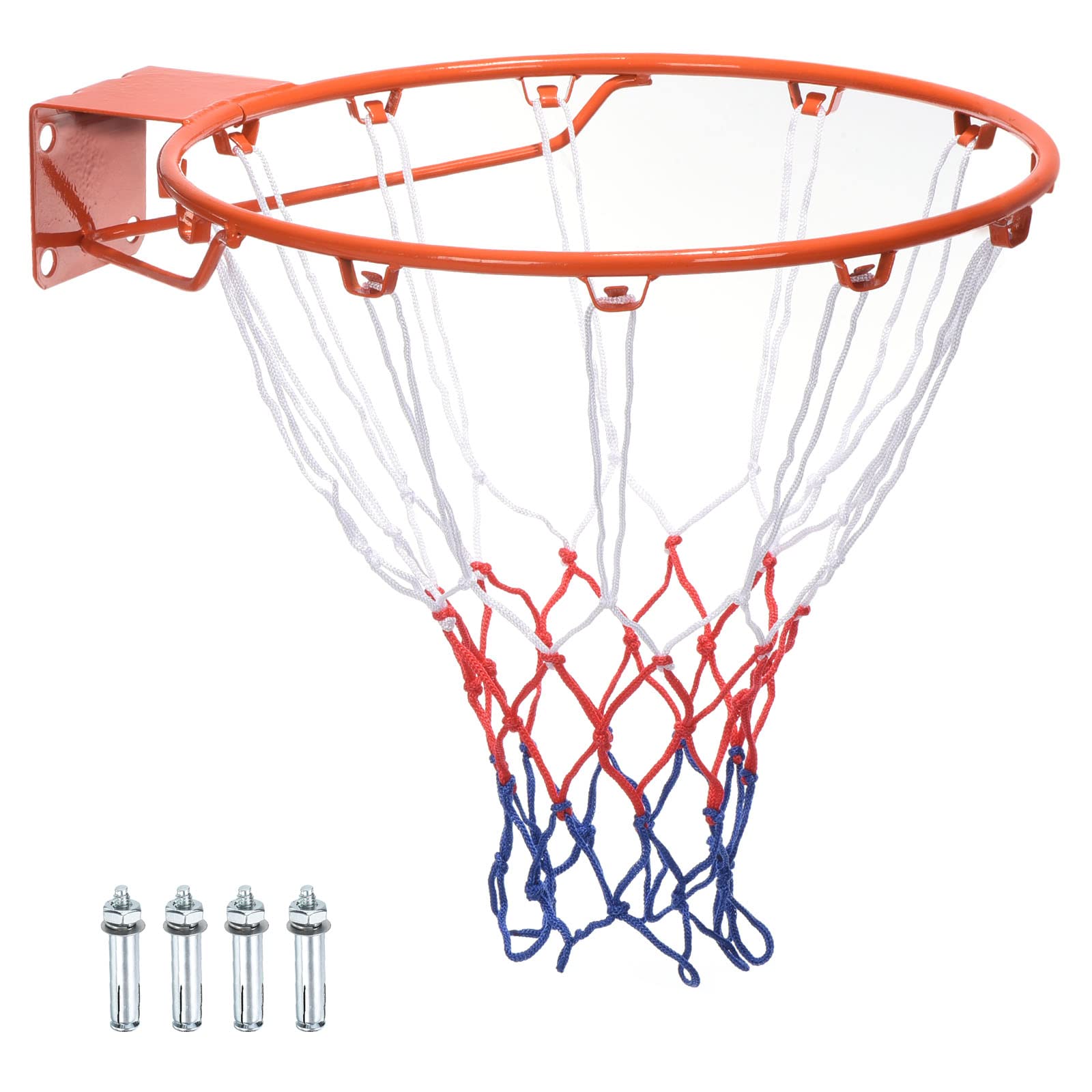 PATIKIL Baloncesto Aro, 18 Pulgadas, Reemplazo Pared Puerta Montado Colgante Estándar Objetivo Ajuste Mayoría Tamaños Tablero Interior y Exterior, Naranja (Grueso Sólido Acero)