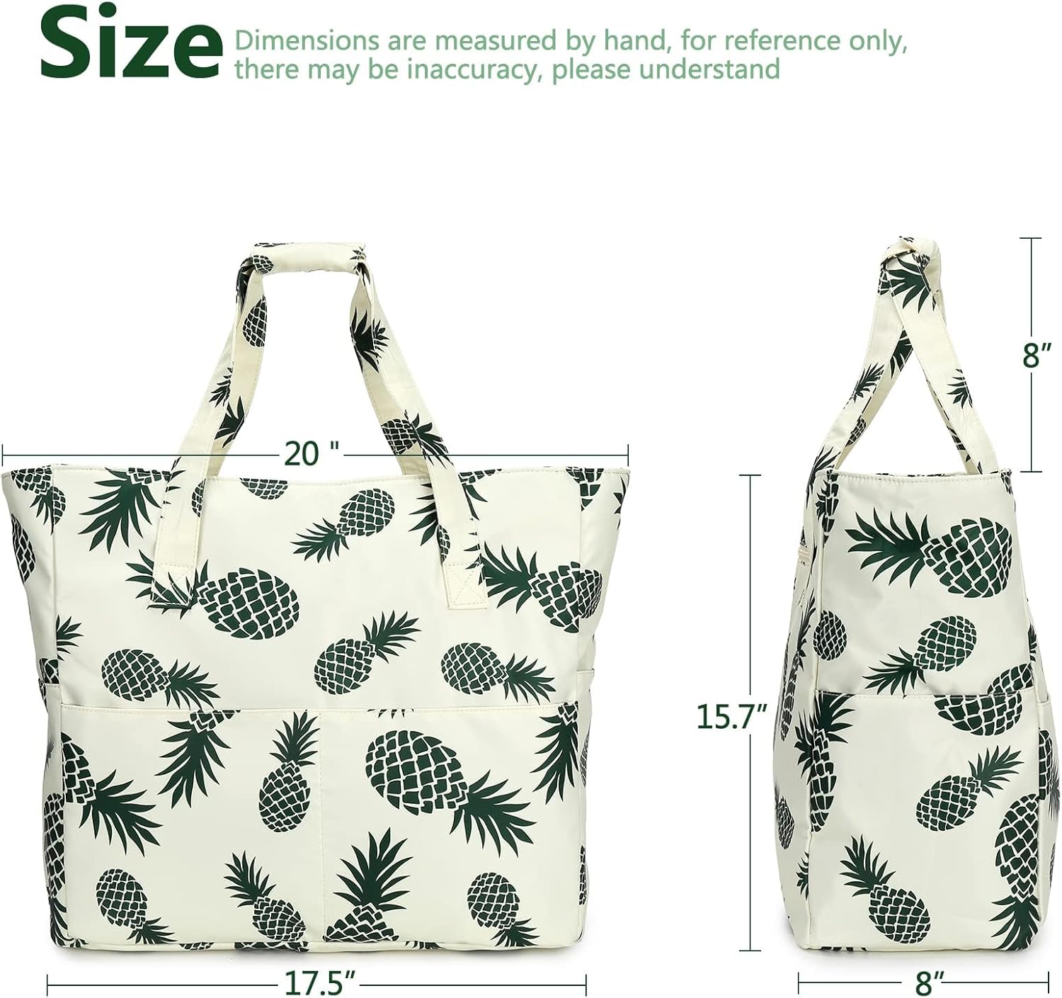 LEDAOU Large Beach Bag Women Waterproof Sandproof Zipper Beach Tote Pool Bag for Gym Grocery Travel with Wet Pocket | Waterproof, Sandproof, Zipper, Pool, Gym, Grocery - Image 3