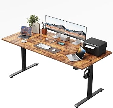 Klicelor Height-adjustable desk 140 x 80 cm with 2 storage spaces