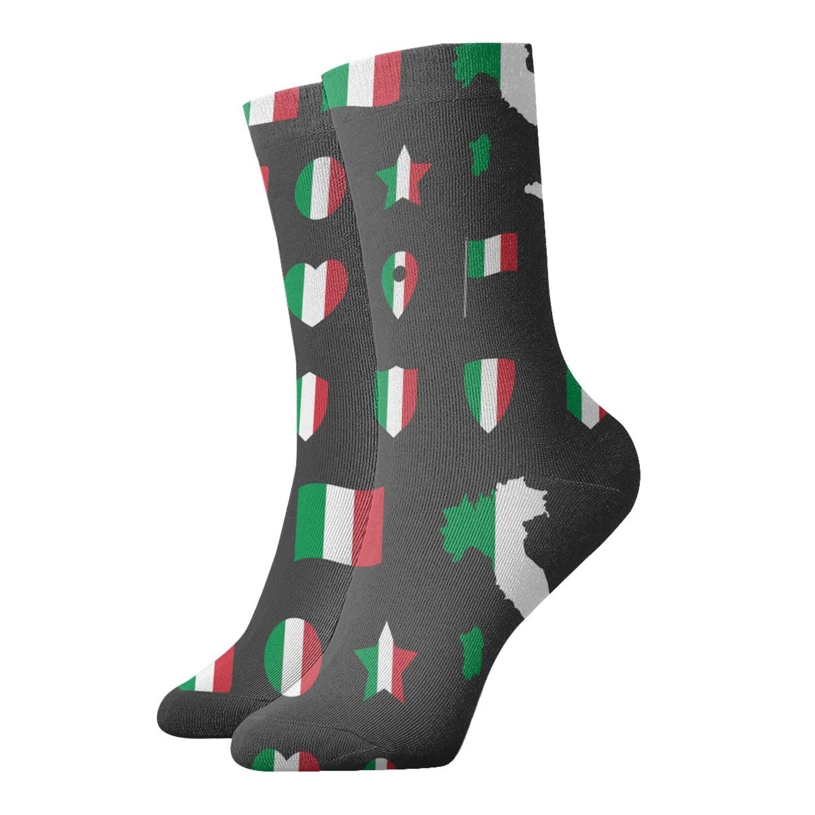 Hceaatb Men's White Adult Ankle Socks Italian Flag Icon Resurrected Casual Crew Socks Combed Cotton Sock Colorful Fun Socks For Wo's Thermal
