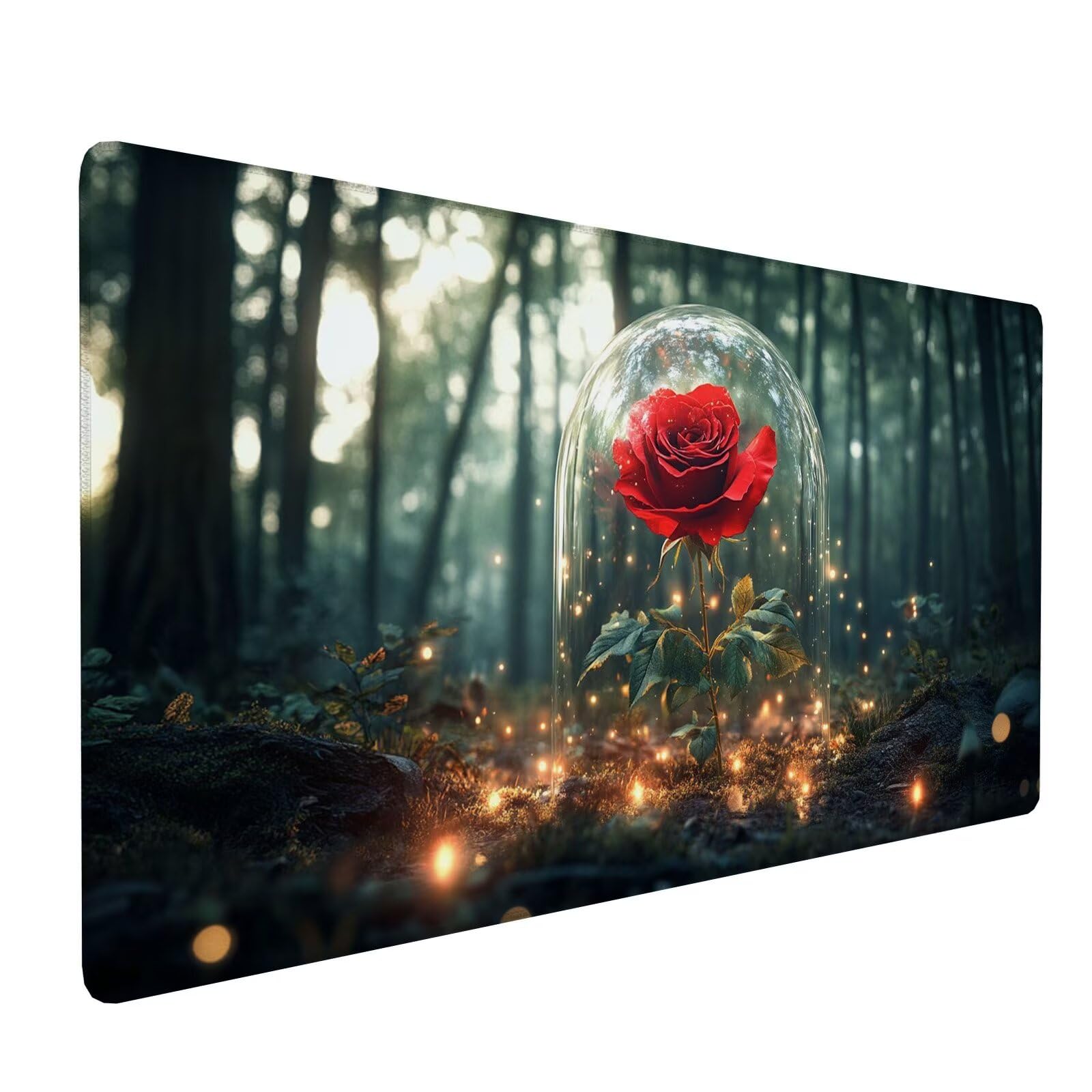 Podkładka pod mysz do gier XXL 1200 x 600 x 3 mm, leśna podkładka pod mysz do gier, powiększona, duża klawiatura komputerowa, wodoodporna podkładka pod mysz, mata na biurko z antypoślizgową podstawą,