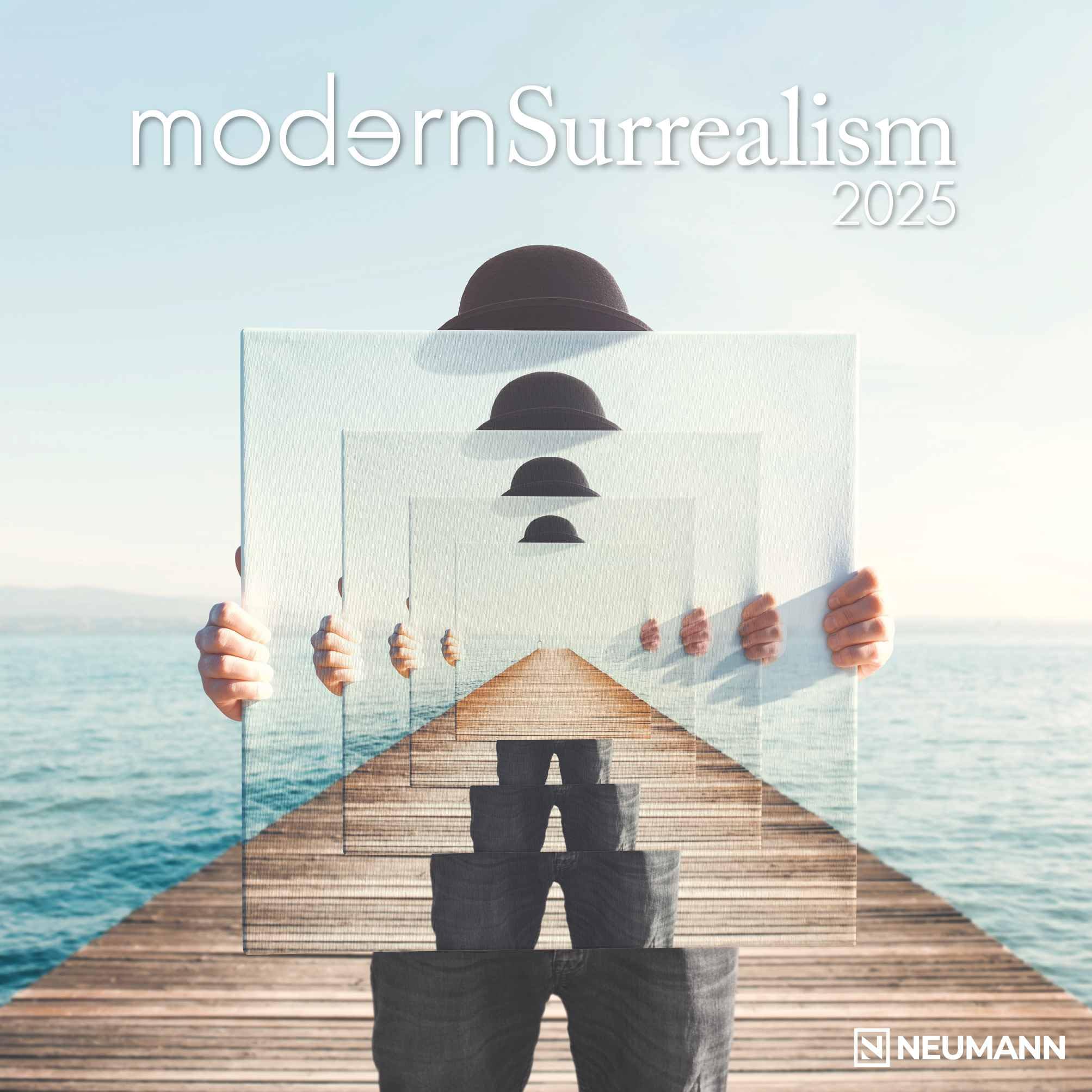 N NEUMANNVERLAGE - Modern Surrealism 2025 Brochure Calendar, 30 x 30 cm, Wall Calendar with Artistic Pictures, Moon Phases, Plenty of Space for Notes and International Holidays/Calendar