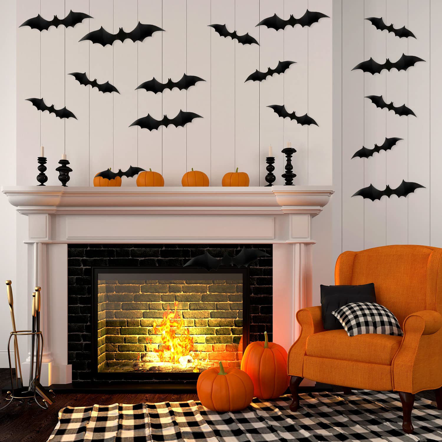 56-teilige Halloween-Fledermaus-Deko – 3D-Aufkleber Für Wand, Fenster Und Tür