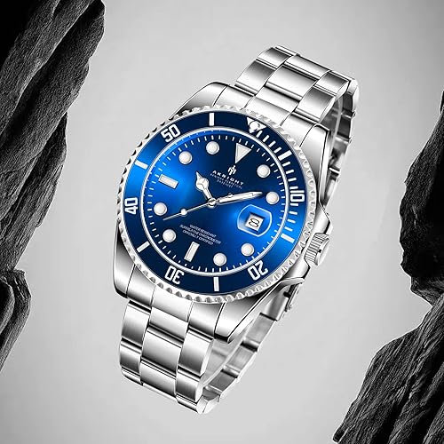 Miniatura 7 de AKNIGHT Watches for Men Stainless Steel Bracelet Waterproof Chronograph Watch Gentleman Business Luxury Watch Analog Quartz Movement Luminous Mens