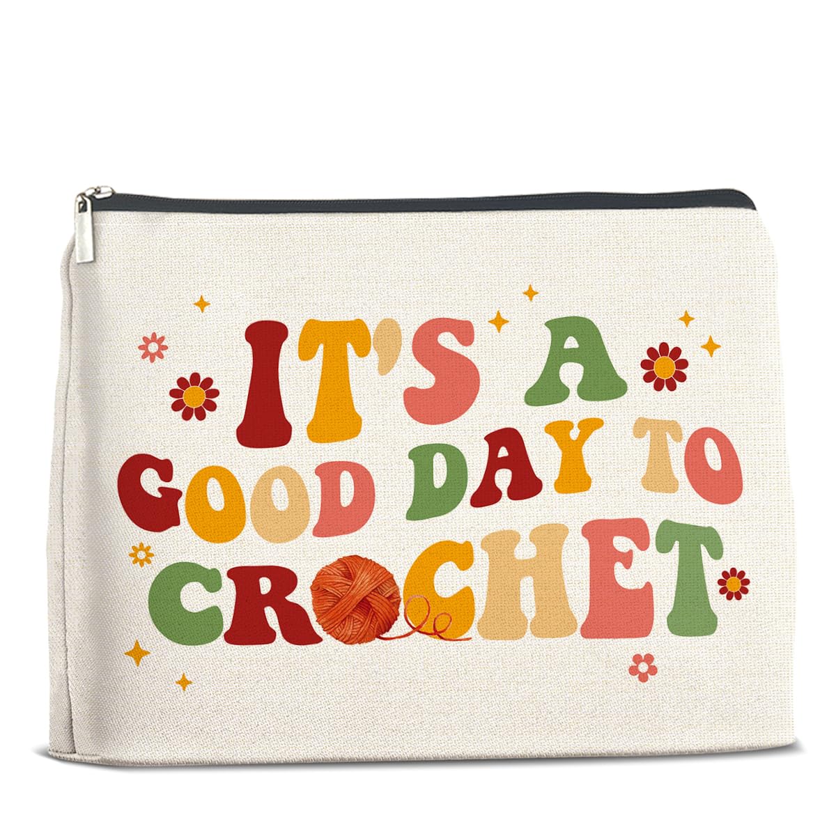 UPNEGEFunny Crochet Gifts for Women, Crochet Makeup Bag, Crochet Lover Gifts, Crochet Cosmetic Bag, ed