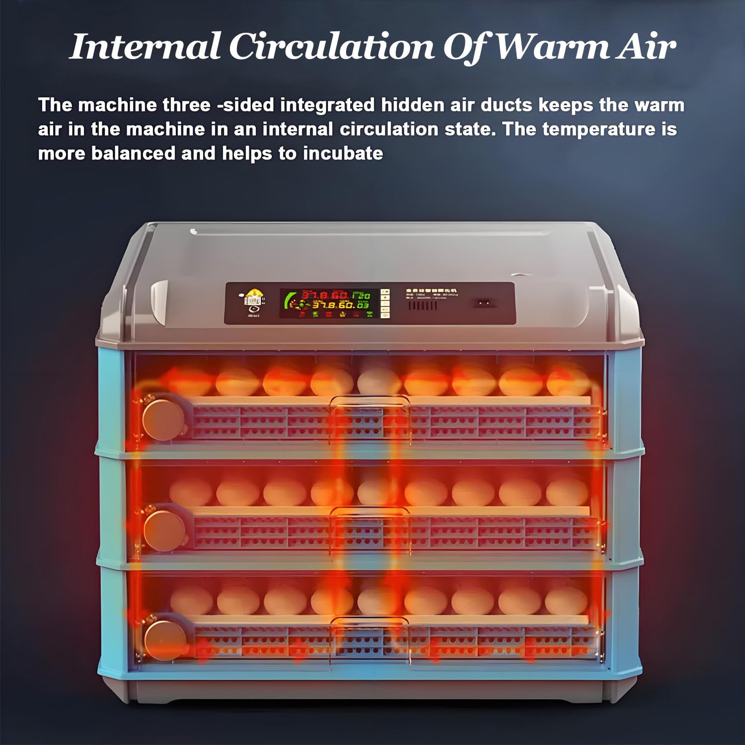 Inkubator do jaj o dużej pojemności,inkubator do jaj z automatycznym obrotem i kontrolą wilgotności i temperatury,okno z widokiem 360°,ekran LED,inkubator do jaj kurzych,kaczych,gęsich 152Eggs
