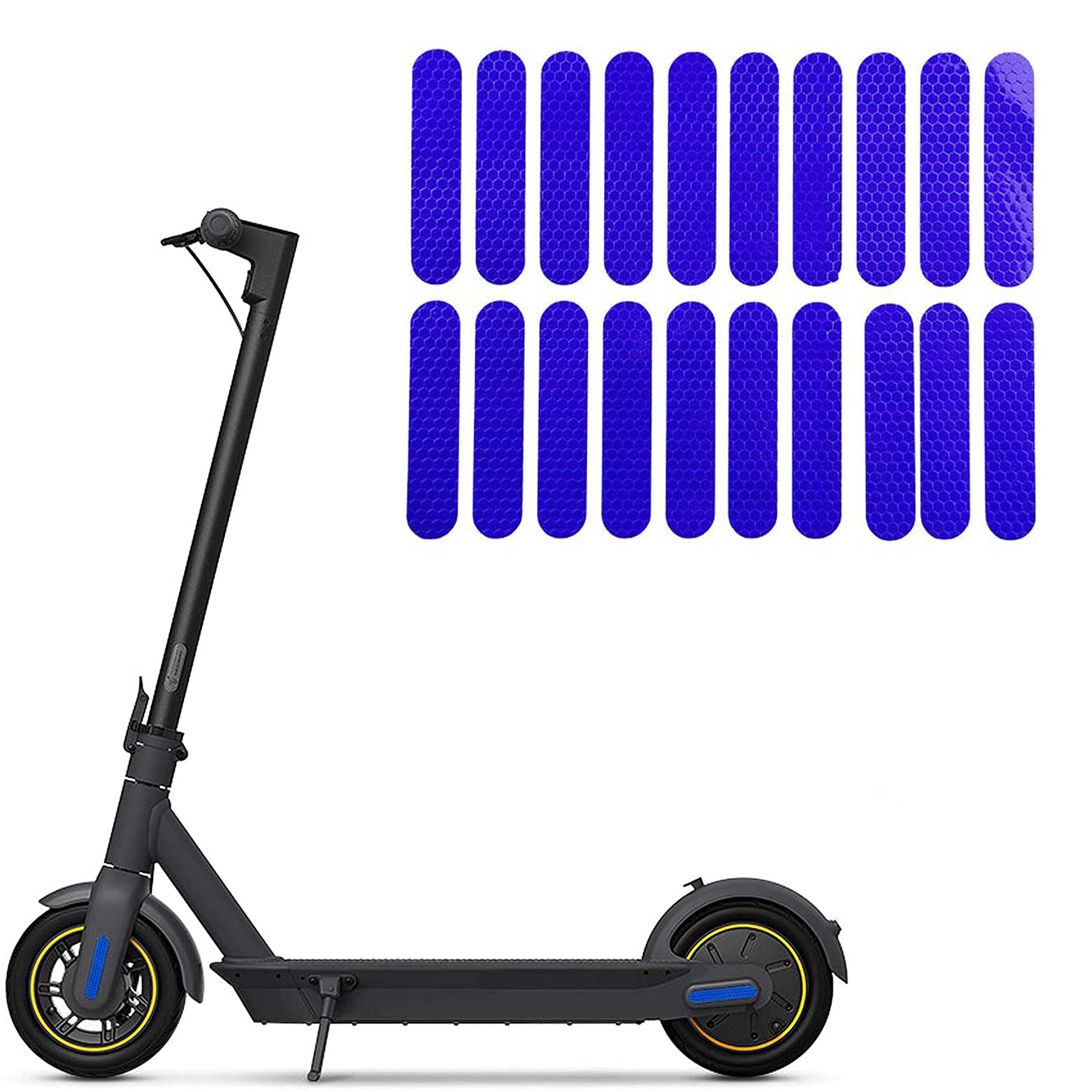 Linghuang Reflective Night Stickers Fluorescent Stickers Waterproof Night Reflector Strips for Ninebot Max G30/E22/ES2 1/M365/M365 Pro/Pro 2/1S Electric Scooter Decoration DIY Accessories