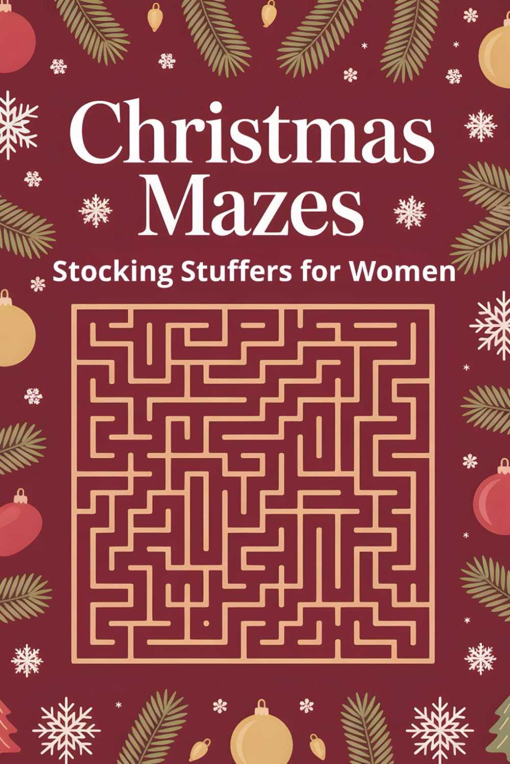 Stocking Stuffers for Women: A Christmas Mazes Puzzle Gift for Adults and Seniors Seeking Holiday Stress Relief