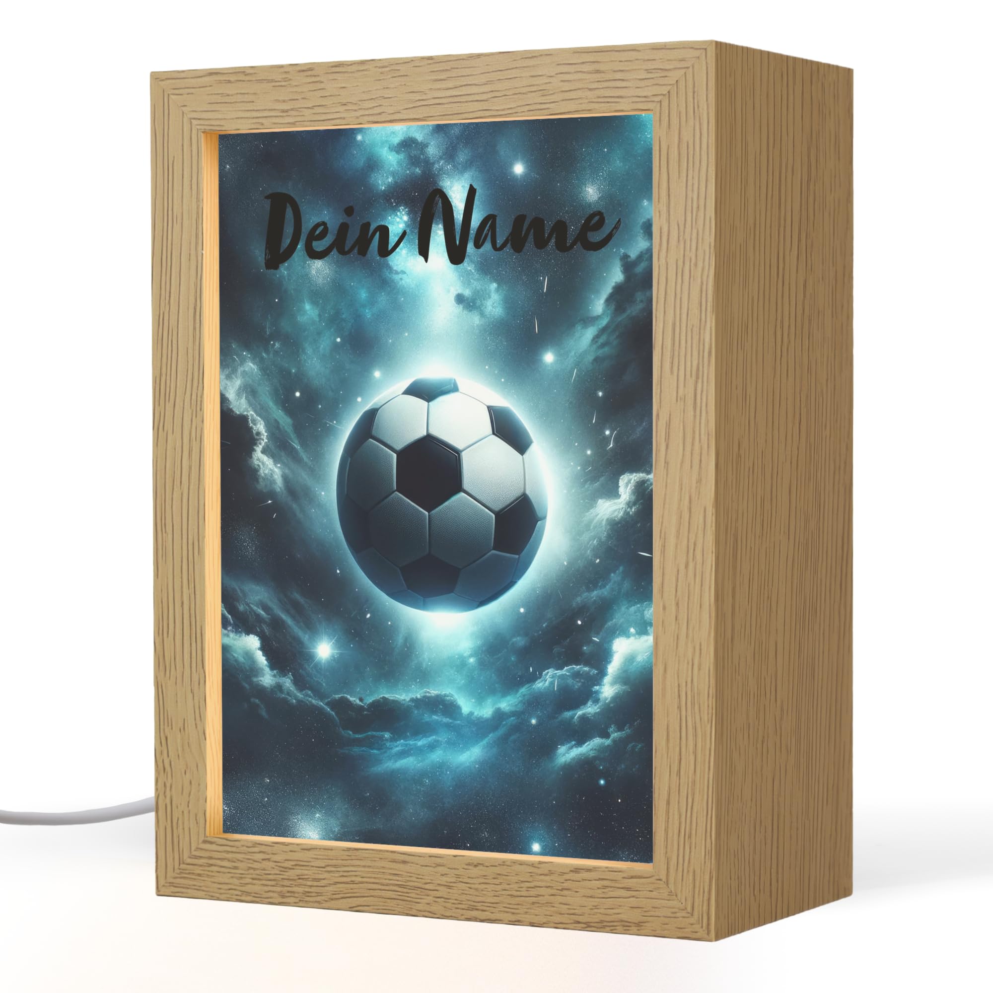 Nachtlichter & Schlummerleuchten Für Kinder Mit Name 15x20 cm Baby Nachtlicht Personalisiert Nachttischlampe Jugendzimmer Fußball - Galaxie - Raumfahrt - Sport - Blau