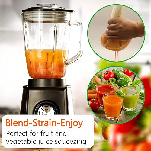 Miniatura 5 de Paquete de 4 bolsas de leche de nueces para colar de 12 x 12 pulgadas, bolsa de estopilla reutilizable, 200 coladores de nailon de malla, bolsa de