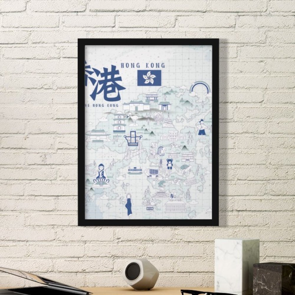 Cadeau de decoration original cadre photo noir Hong Kong Chine