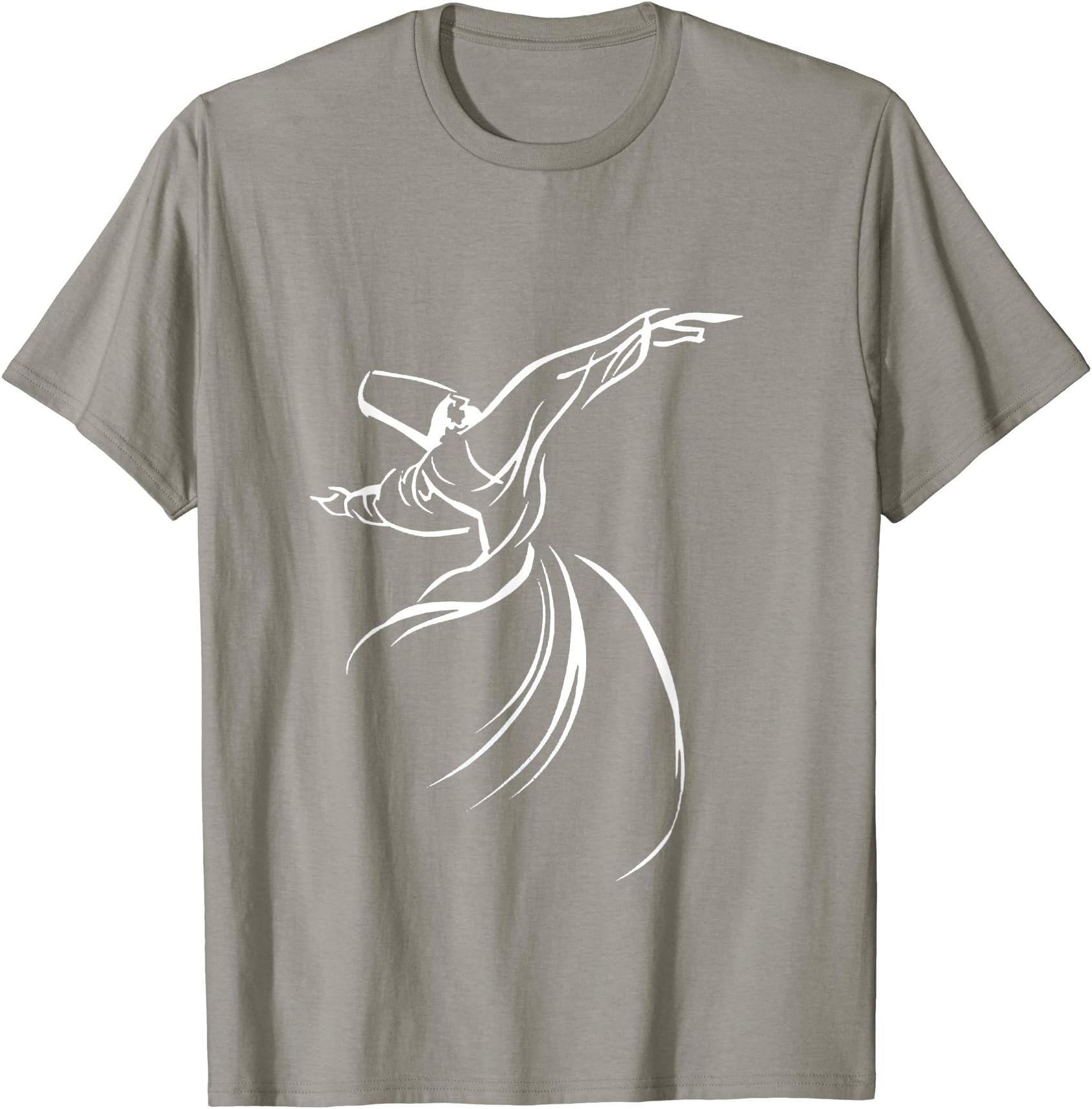 Sufi Meditation Minimal Line Drawing In White T_Shirt