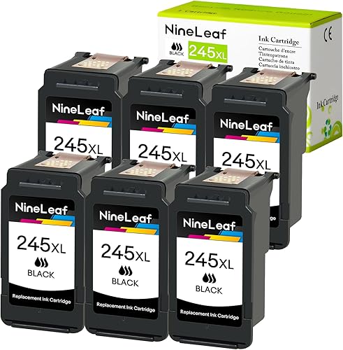 NineLeaf Cartucho de tinta remanufacturado 245 de alto rendimiento compatible con Canon PG 245XL PG-245XL Uso en impresora MX490 MG2522 MG2525