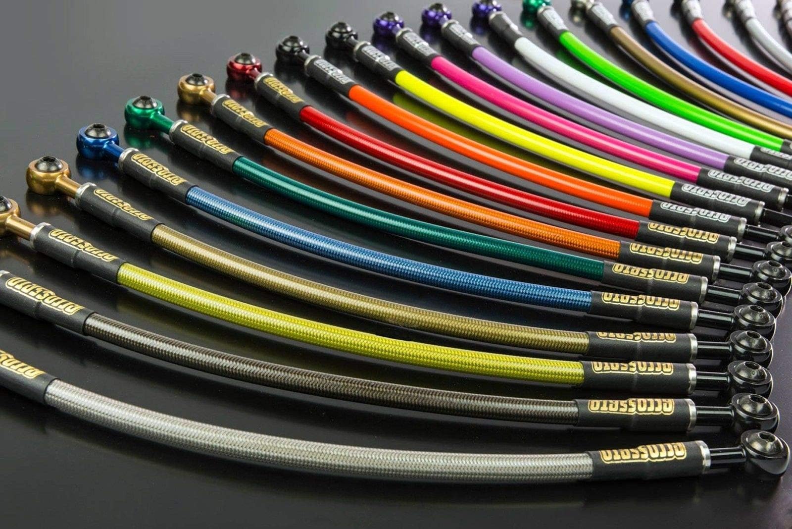 ACCOSSATO ACCOSSATO agf9623 Tube in Braid Aviation, Neon Green Sheath – Banjo Green, Layout F, 3 tubes, Yamaha YZF-R7 (1999 – 2002), Neon Green/Green