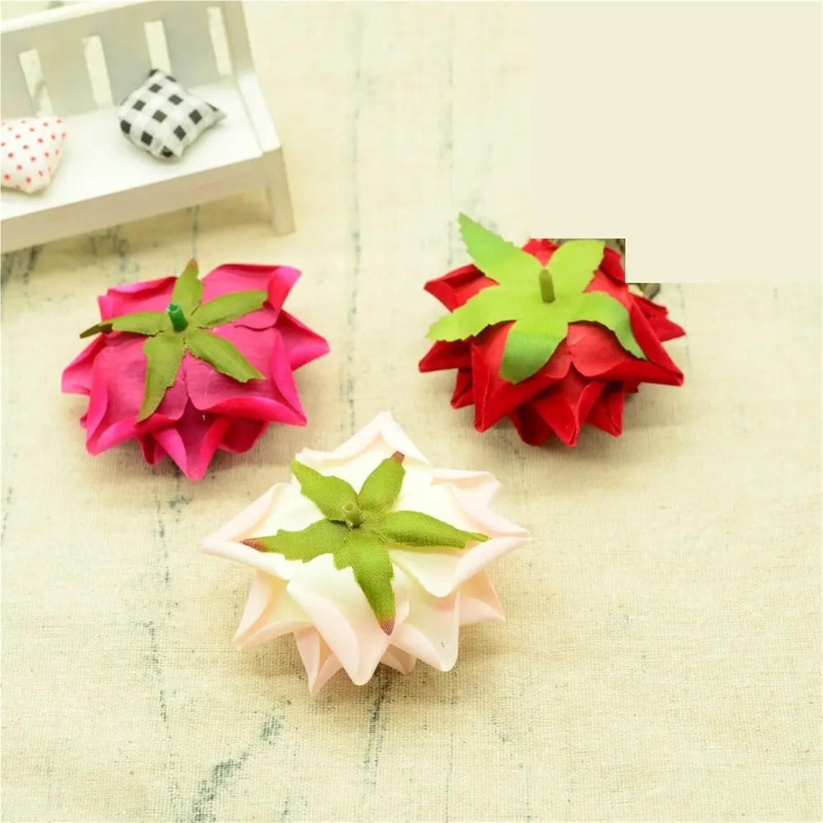 Künstliche Blumen, Festival, Auto, Heimdekoration, Hochzeit | 30/100 Stück Brautaccessoires DIY Kunstkranz Geschenk Seidenrosen(Color-10,100PCS)