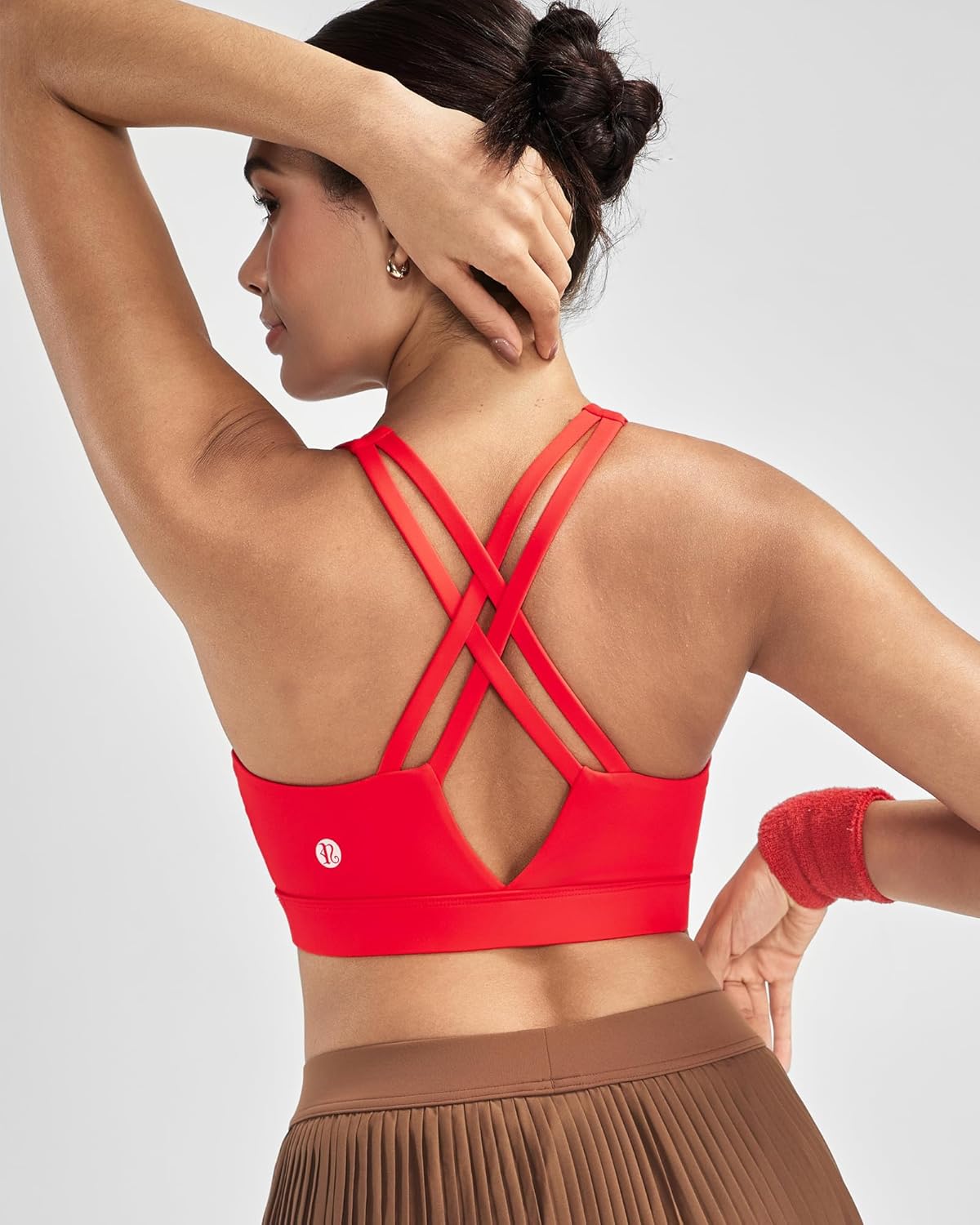 RUNNING GIRL Sports Bra for Women High Support, Molded Cup High Impact Sports Bras with Sewn in Pads Strappy Running Bra - Image 3