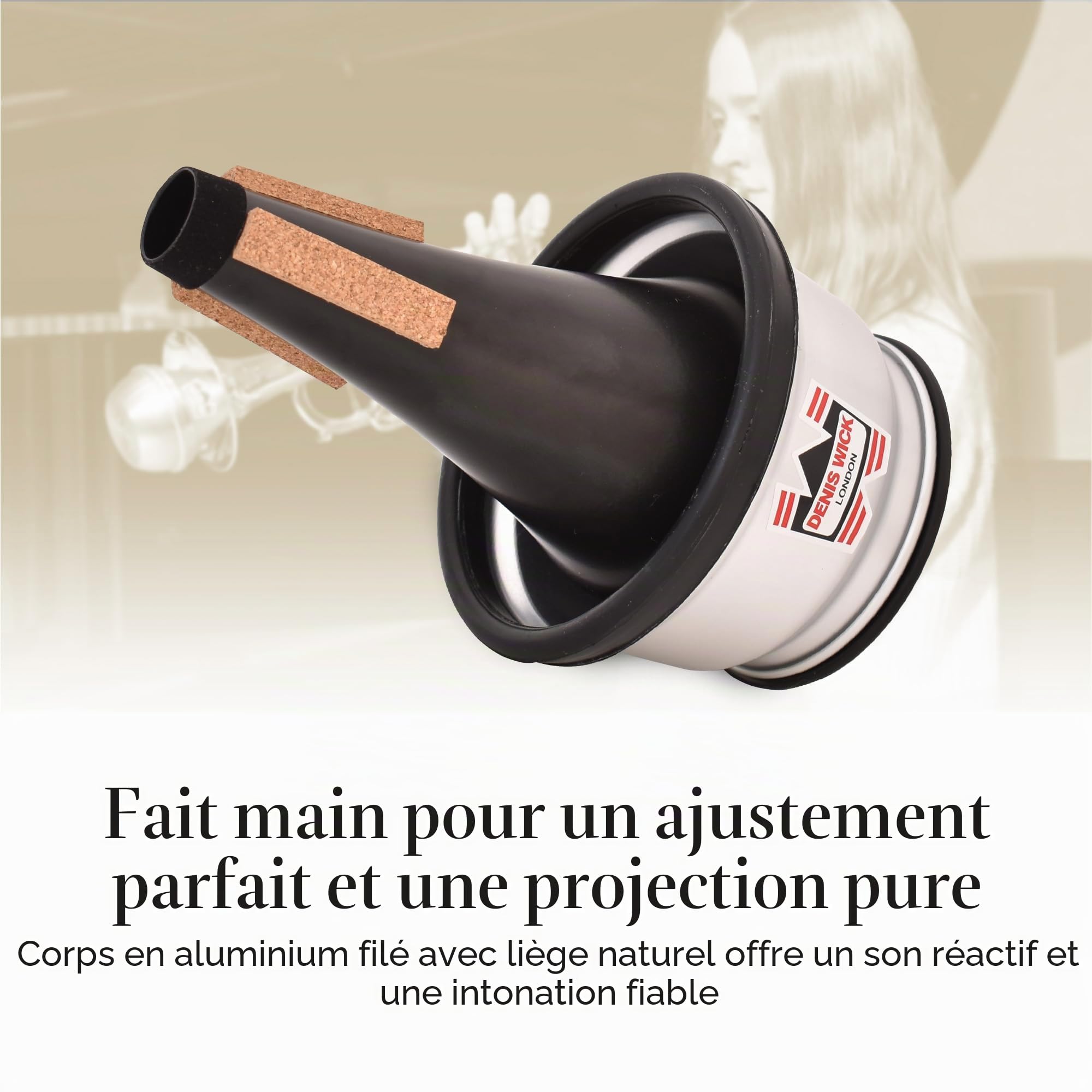 Denis Wick - 5531 - Sourd Trompette Bol Accord Alum Noir/Argenté