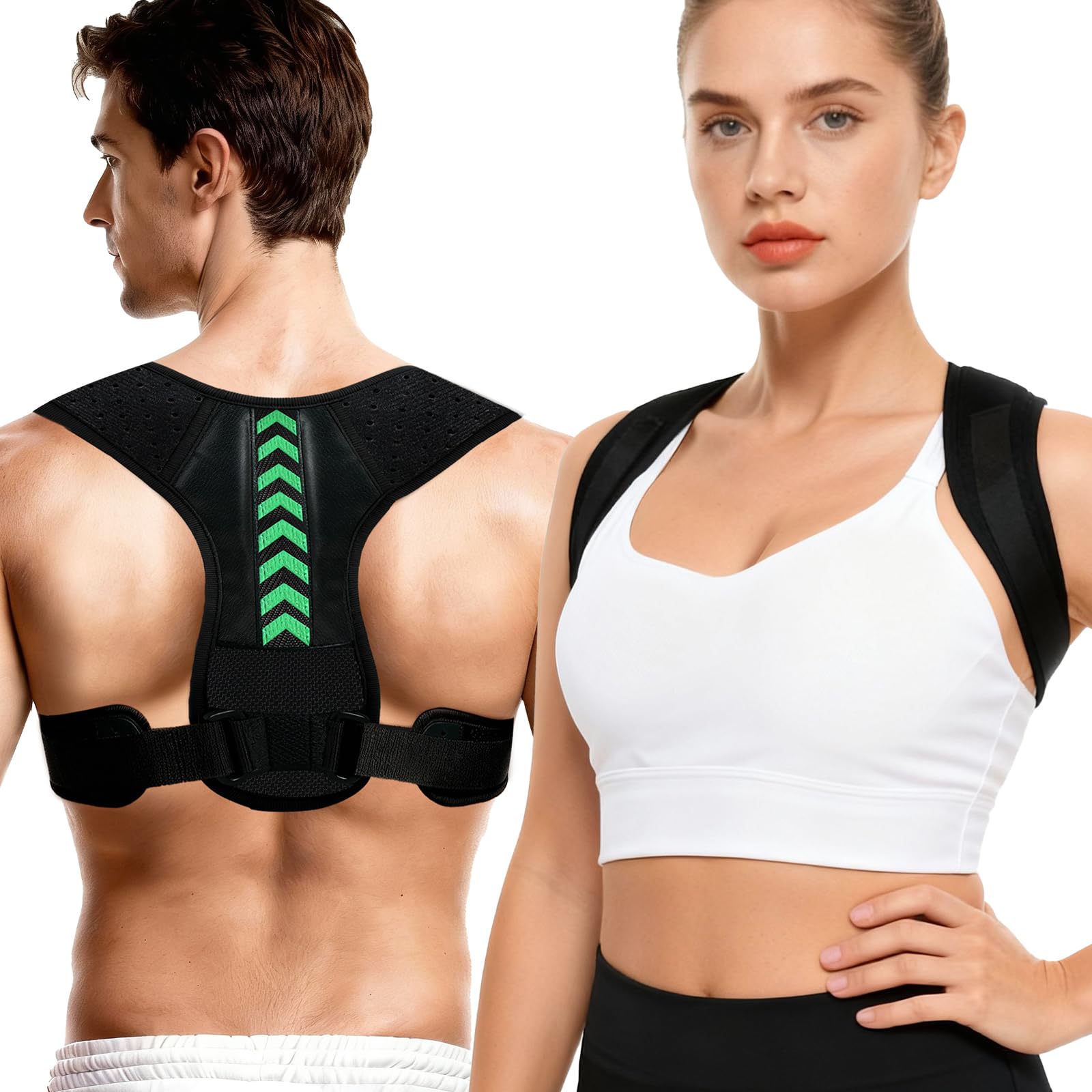 Posture Corrector for Women and Men Adjustable Back Brace Posture Corrector for Upper Mid Spine Support Breathable Back