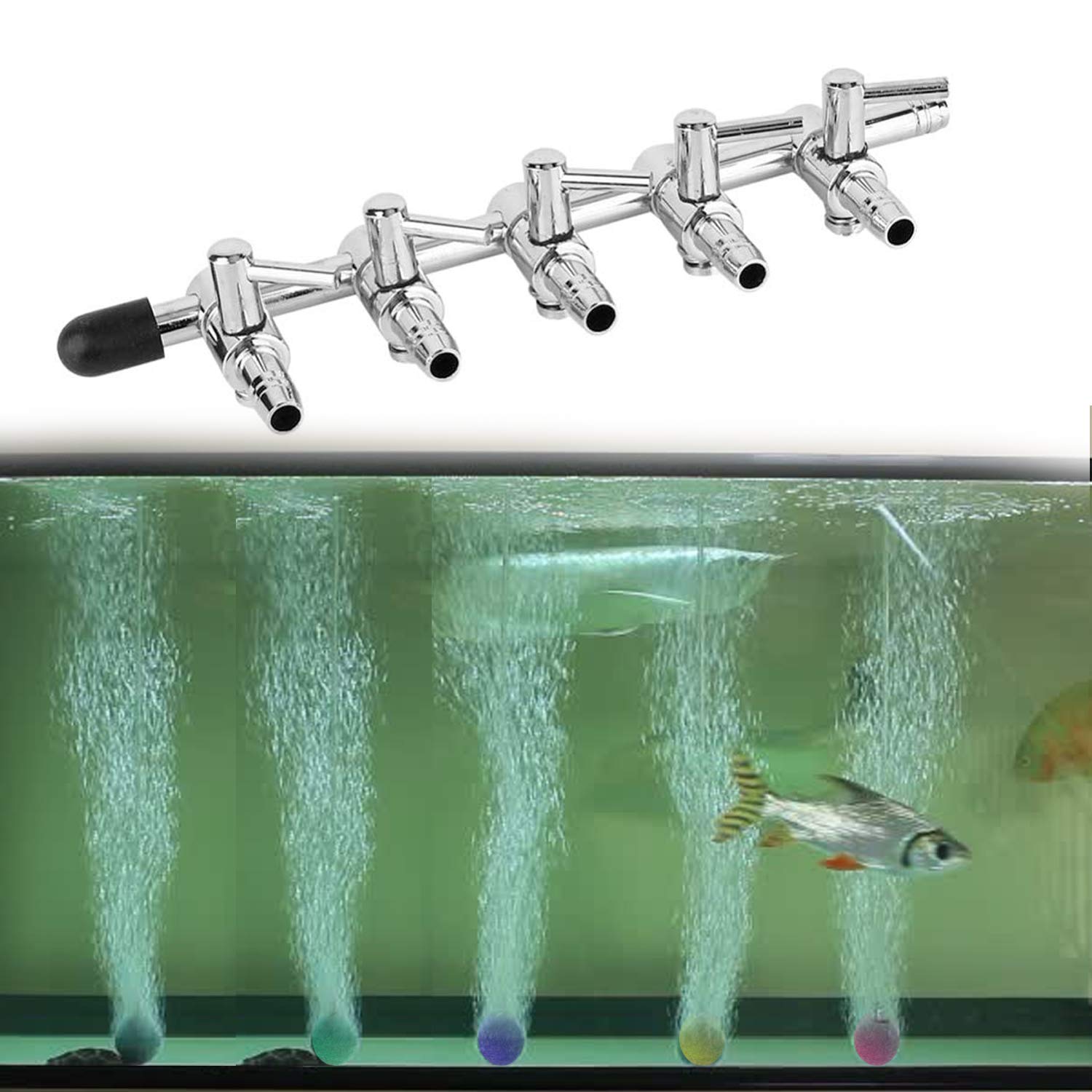Venus Aqua Stainless Steel Aquarium Air Regulator Valve Fish Tank Air Line Divider Control Valve with 12 Meters Air Flow Tube Pipe and Five Airstones (5 Outlet), 1 Piece (B07PQJTNGZ) Amazon Price History, Amazon Price Tracker