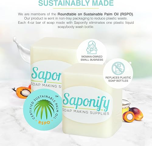 Miniatura 8 de Saponify  Base para jabón, haz tus propios jabones suaves de glicerina con nuestra base de grado profesional