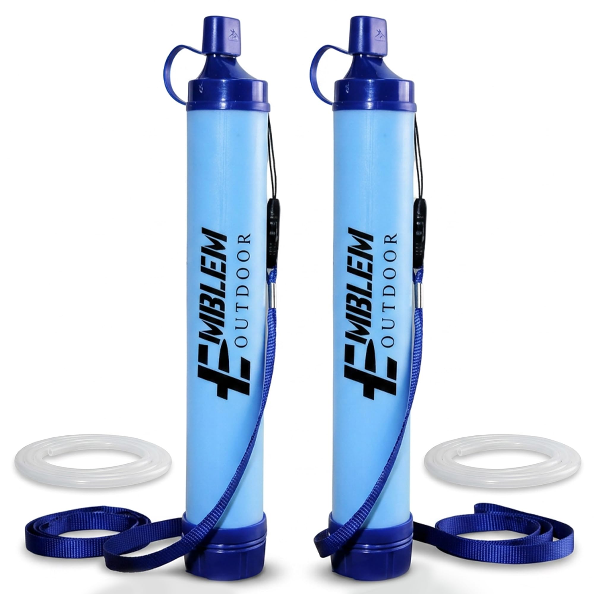 Lot de 2 filtres à eau portables pour les urgences, la randonnée, le camping, les voyages et la préparation aux catastrophes