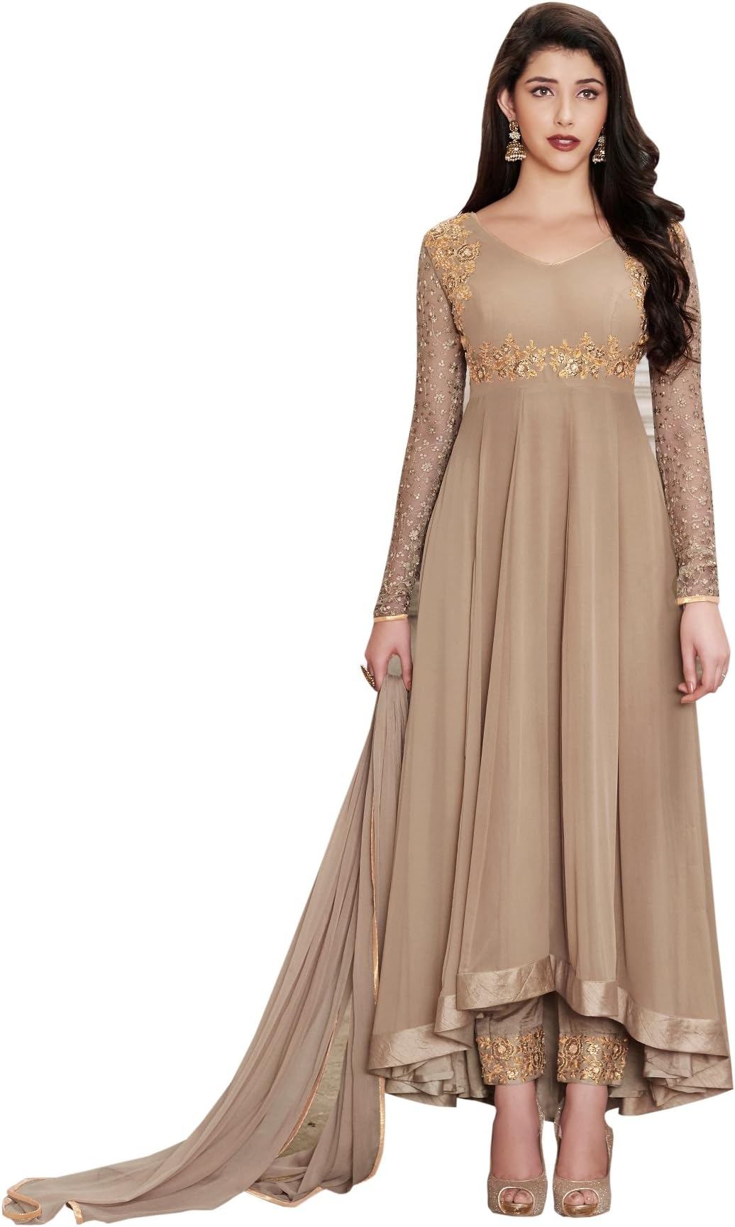 EthnicYard Womens Georgette Anarkali Suit (SSEY-S-F1135)