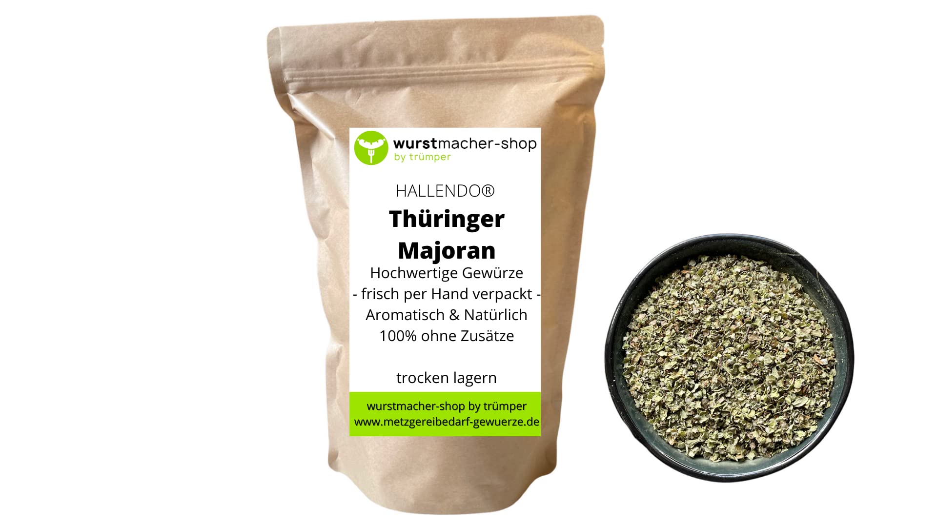 Original Thüringer Majoran gerebelt Spitzenqualität 1 kg | wurstmacher-shop by trümper HALLENDO®