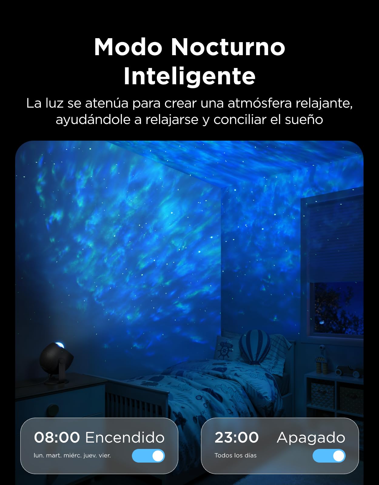Govee Proyector Estrellas de Olas Oceánicas | Efectos de Ondas Dinámicos, Compatible con Matter y Alexa, Más de 40+ Modos de Escena, 18 Opciones de Ruido Blanco