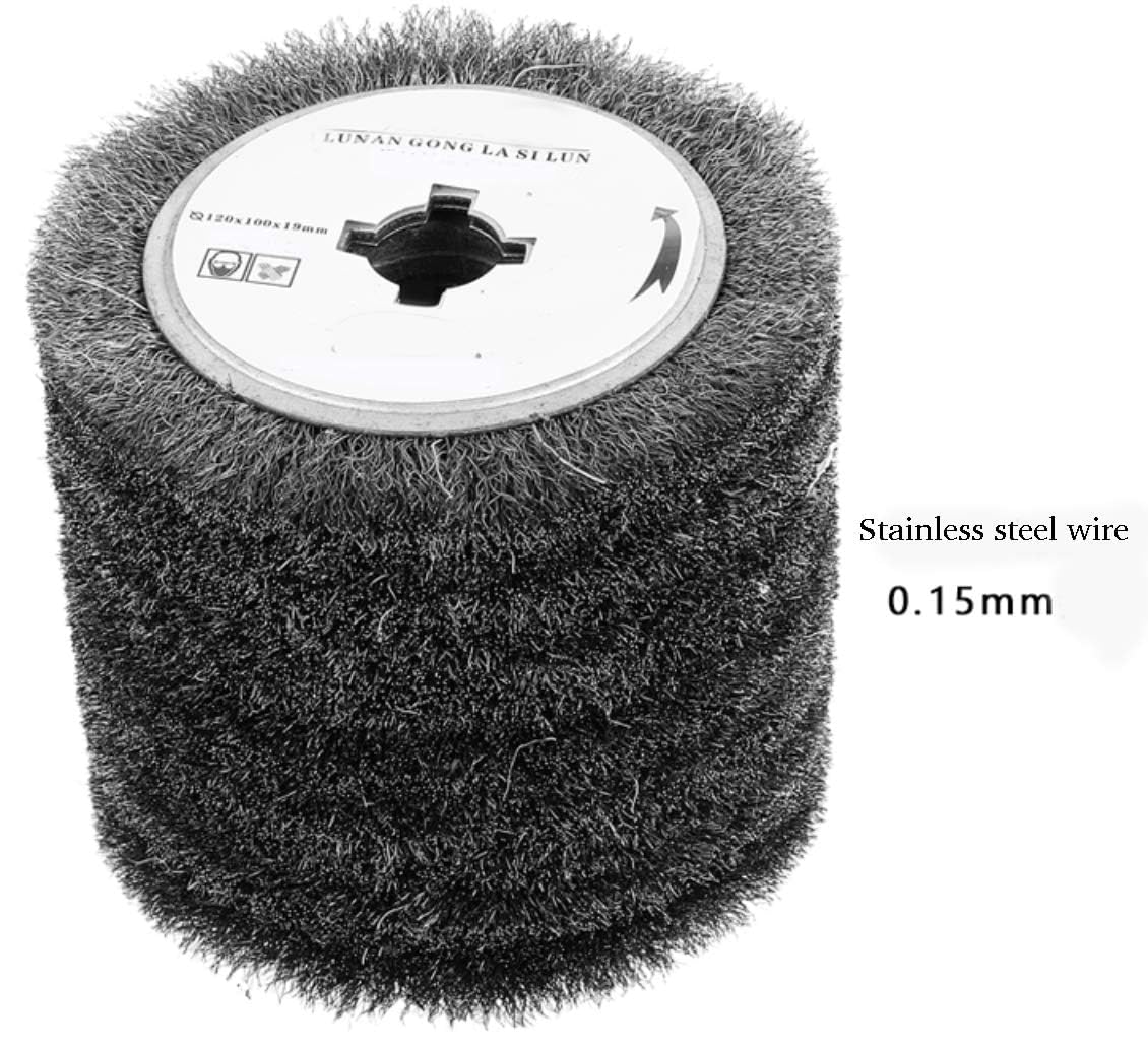 SIGNI 120 mm Edelstahl-Drahtbürstenrad für Metalloberflächen, Polieren, Schleifen, Entfernen von Rost (0,15 Draht)