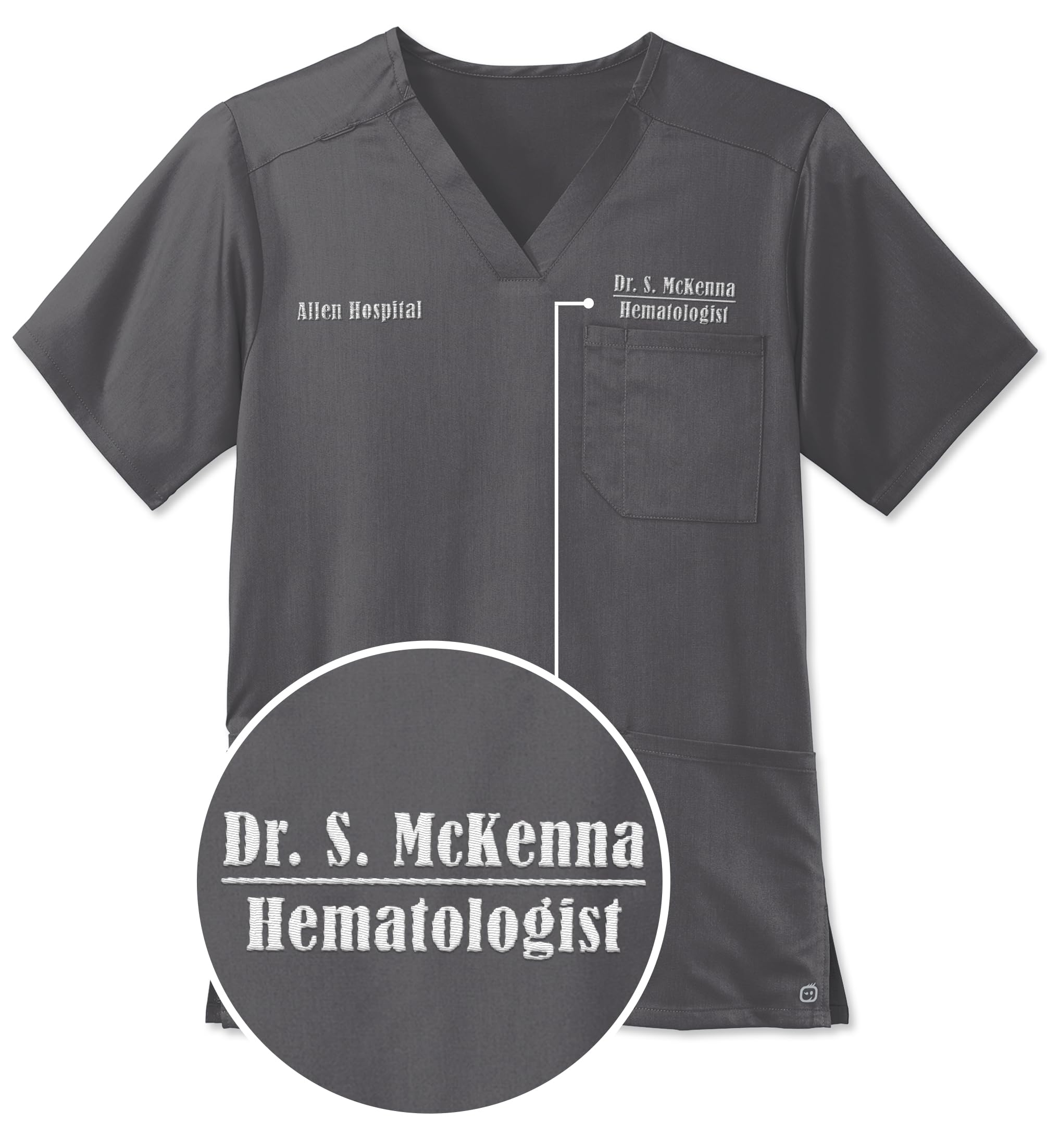 Custom Embroidered Medical Scrub Set Add Your Text Men's Medical Premiere Flex V-Neck Top & Scrub Bottom