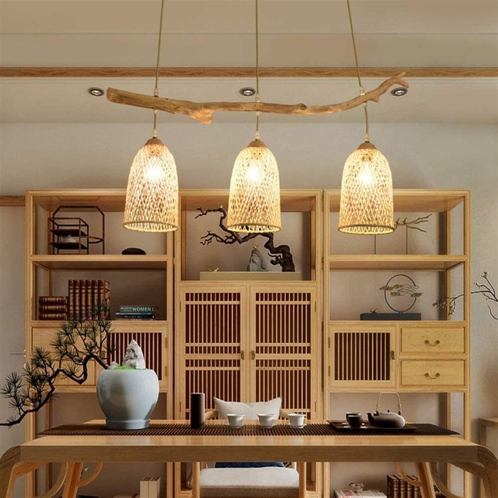 Lampadella Fatta a Mano del Sud -EST Asiatico, Nordic Creative Fai -da -Te in Terapia Fai -da -Te Lampada a Sospensione Singola Testa in Legno in Legno Sala da Pranzo Sala da Pranzo Bar Bar Cafe