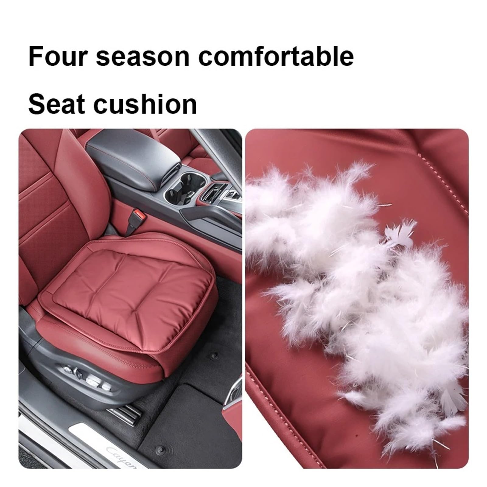 per Macan per Panamera per Cayenne Cuscino Seggiolino Auto Seta Ghiaccio Bodhi Naturale Confortevole Decorazione Interna Traspirante Ricambi Auto Set Coprisedili Macchina | Comfortable Red 1PC