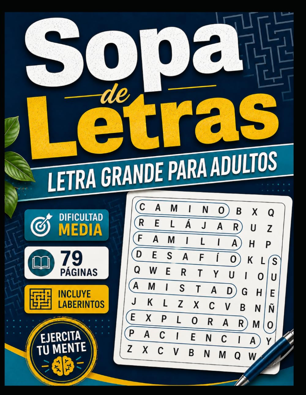 Sopa de Letras de Mecánica: Letras grandes para adultos
