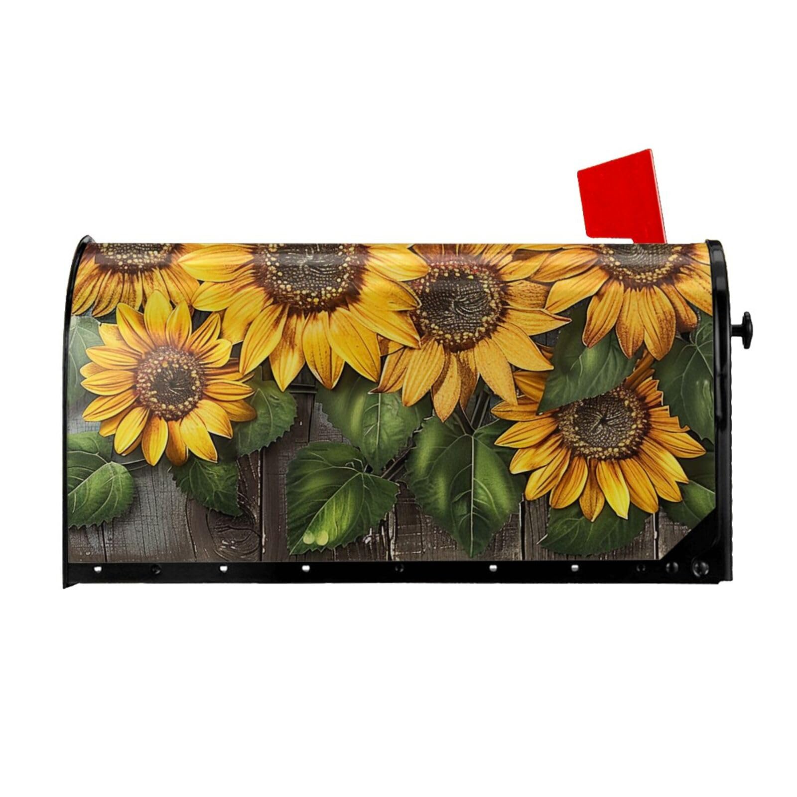 Housse de boîte aux lettres magnétique imprimée tournesols chic