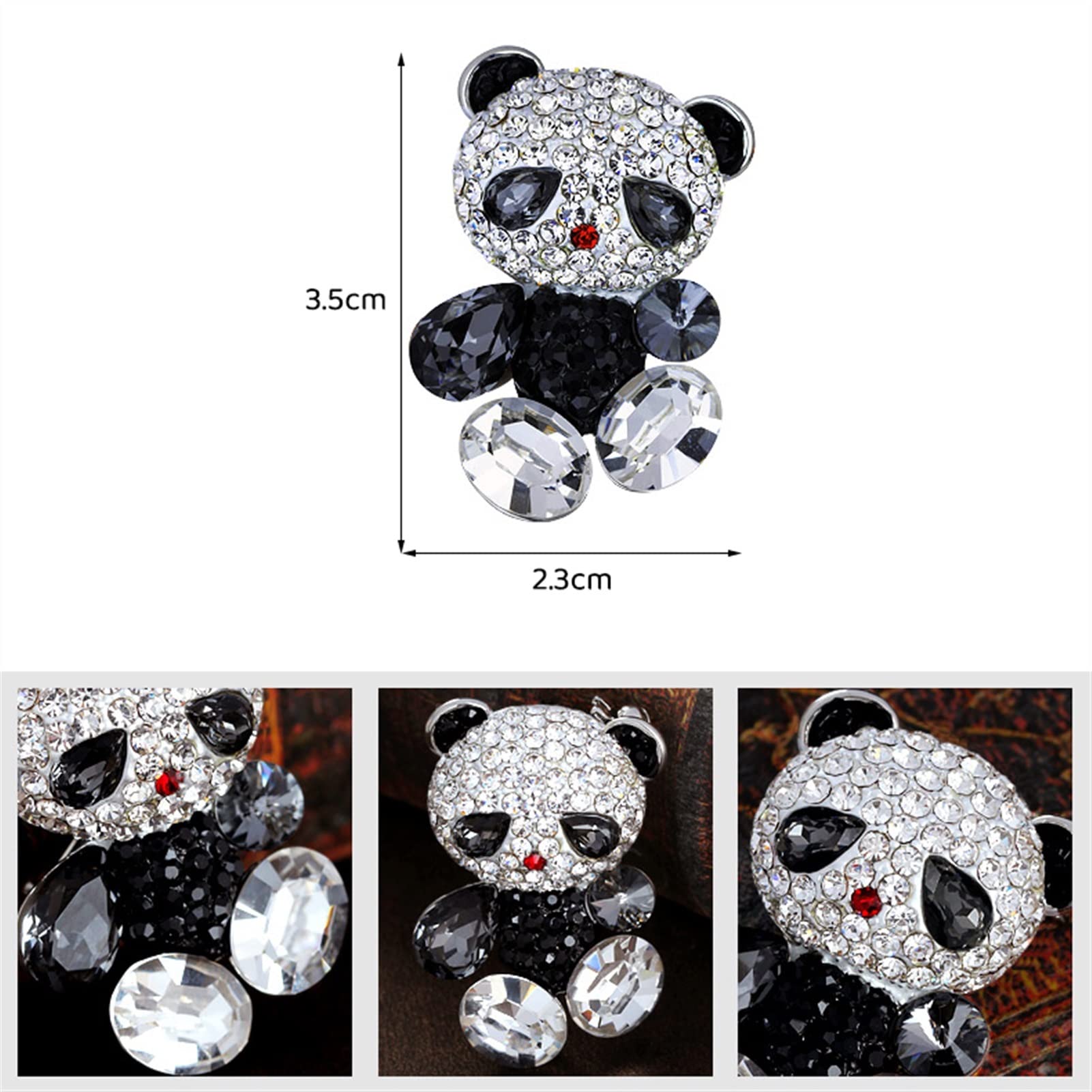 Spilla for matrimonio Simpatico orsetto panda Spilla piccola, Spilla da donna da 1,4 pollici, Zirconi cubici intarsiati, Abito maglione Cappotto Giacche Decorazione di gioielli