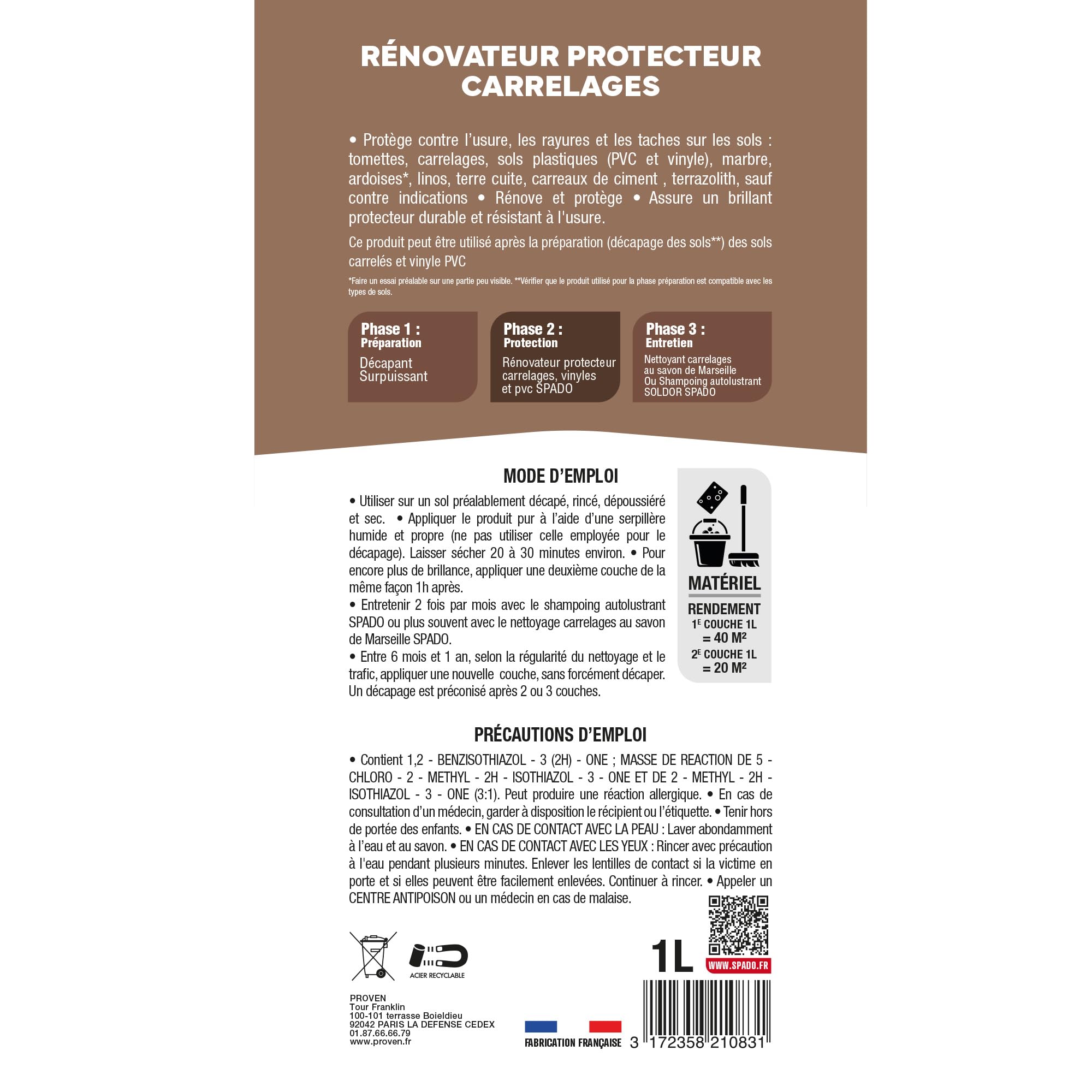SPADO Detergente, transparente, 1 L