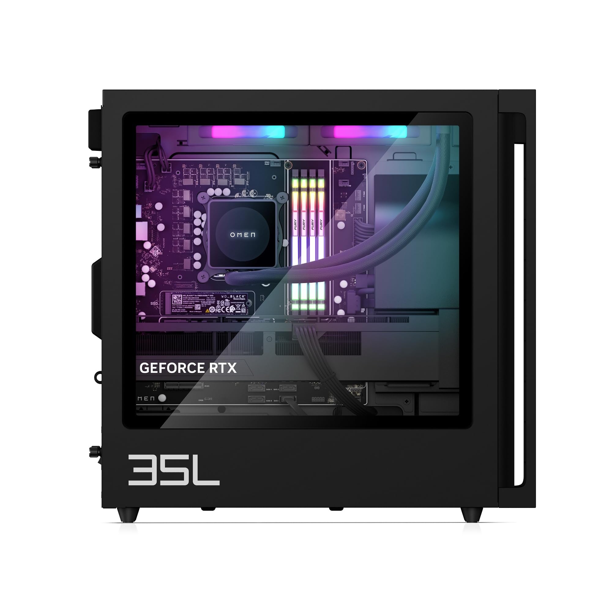 HP OMEN 35L GT16-0007sl Desktop, AMD Ryzen 7 8700F, Kingston FURY 32GB RAM, 1TB SSD, NVIDIA RTX 5070 12GB, 3 Mesi di PC Game Pass Incluso, Windows 11, Nero