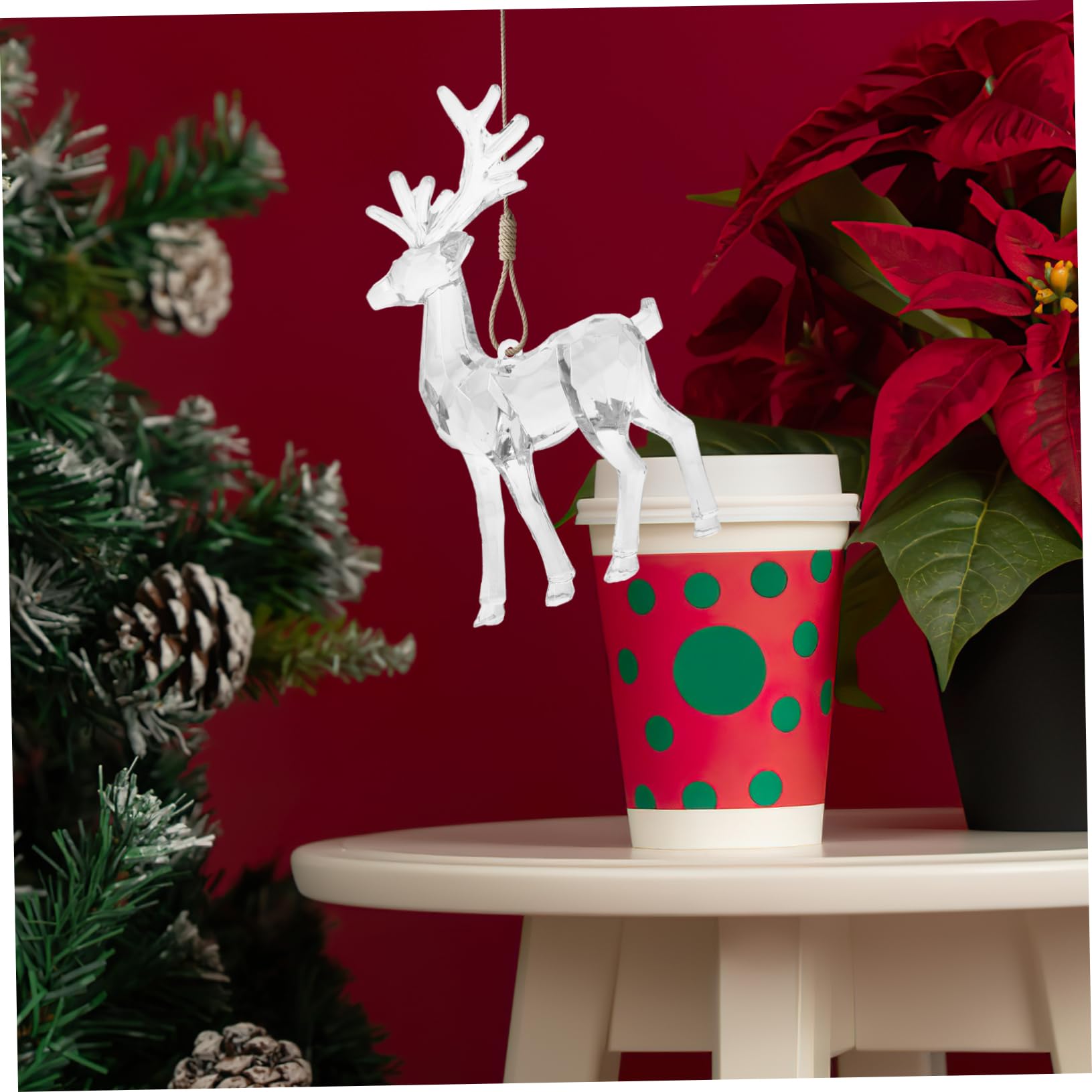 10pezzi Addobbi Natalizi Acrilico Con Cervo Trasparente Decorazioni Per Albero Di Natale e Feste Di Natale Per Famiglia e Amici