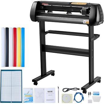 VEVOR Vinyl Cutting Machine Cutting Plotter 720mm SignMaster Floor Stand, Cutting Force 10-500g, Stepper Motor, Five Vinyl Ro